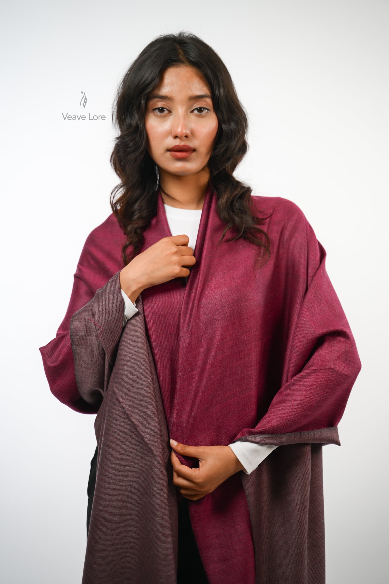 Plain Reversible Fine Wool Stole