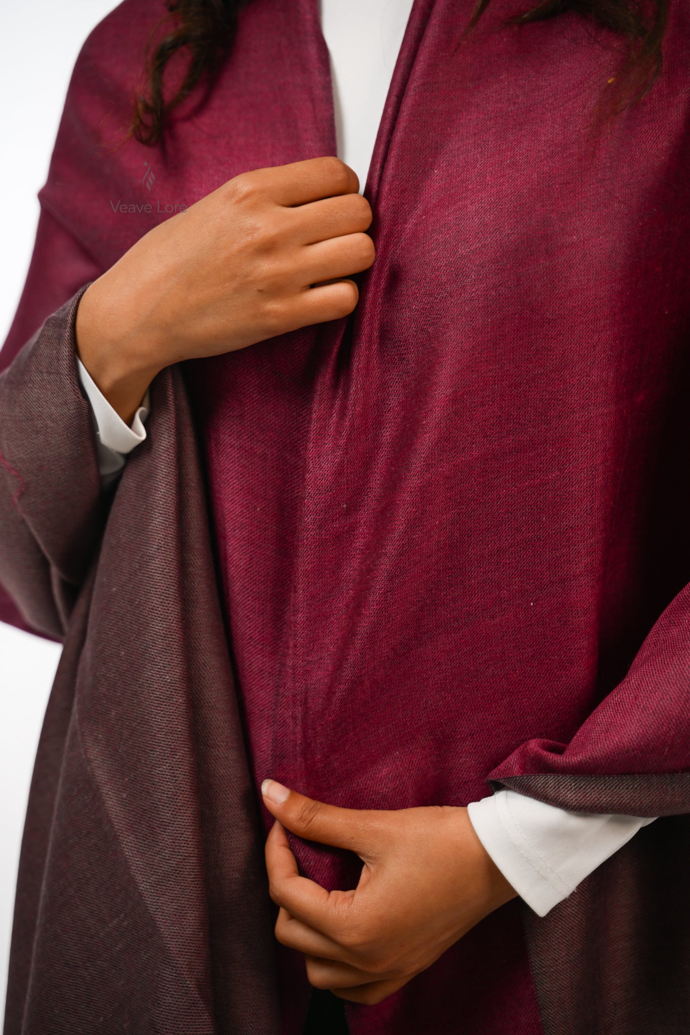 Plain Reversible Fine Wool Stole