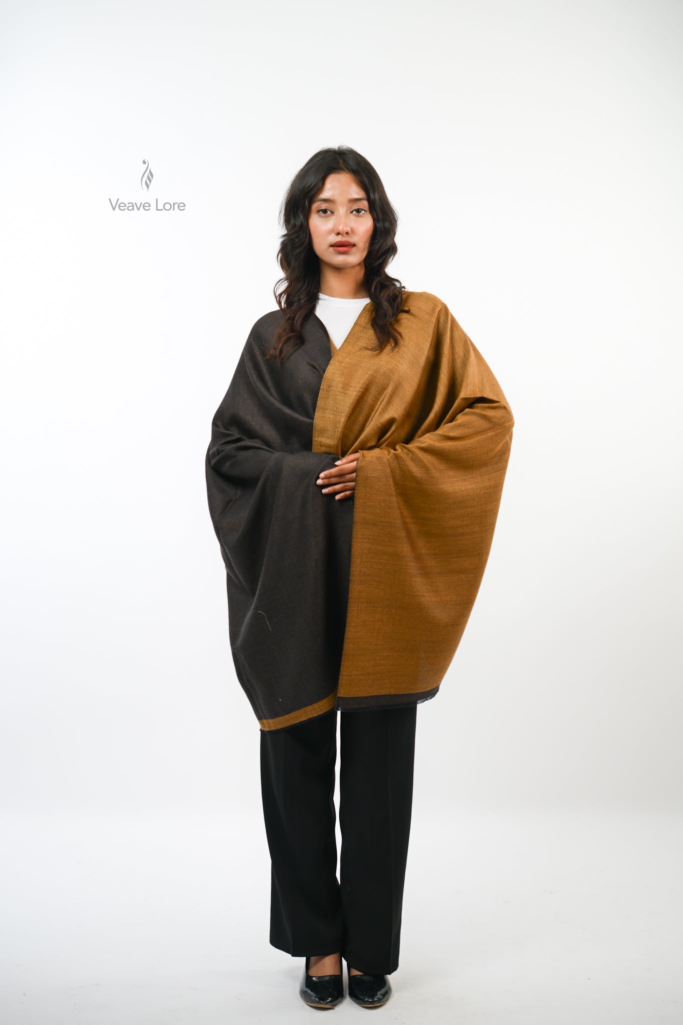 Plain Reversible Fine Wool Stole