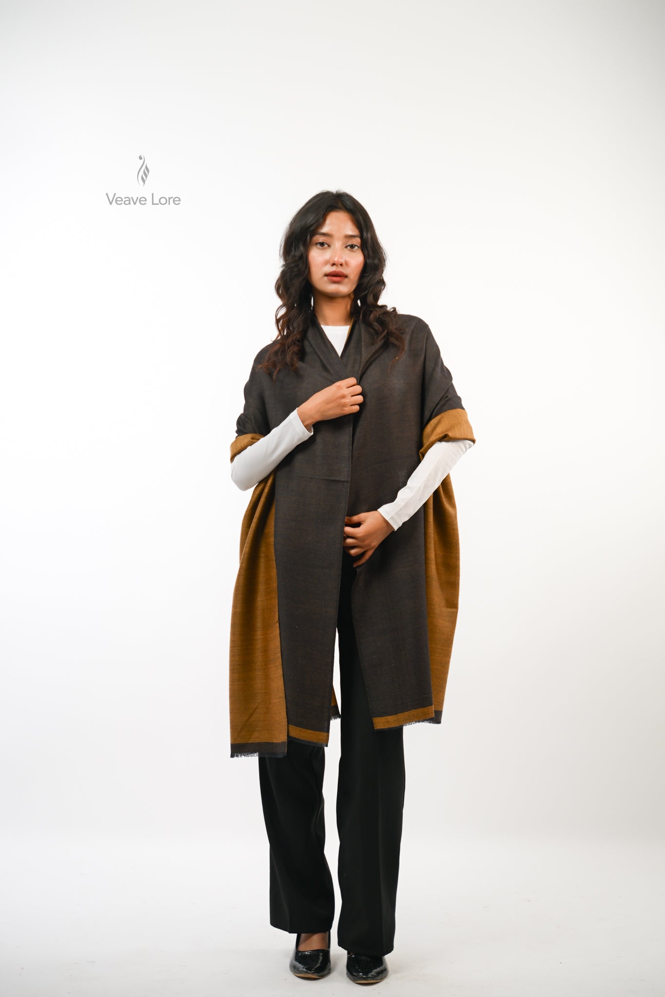Plain Reversible Fine Wool Stole