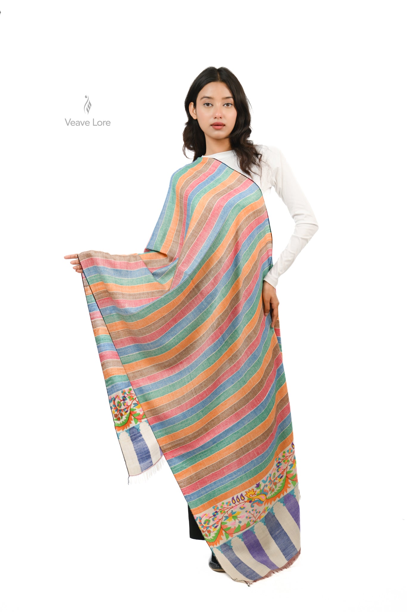 Qaus-e-Quzah The Rainbow Pashmina Shawl