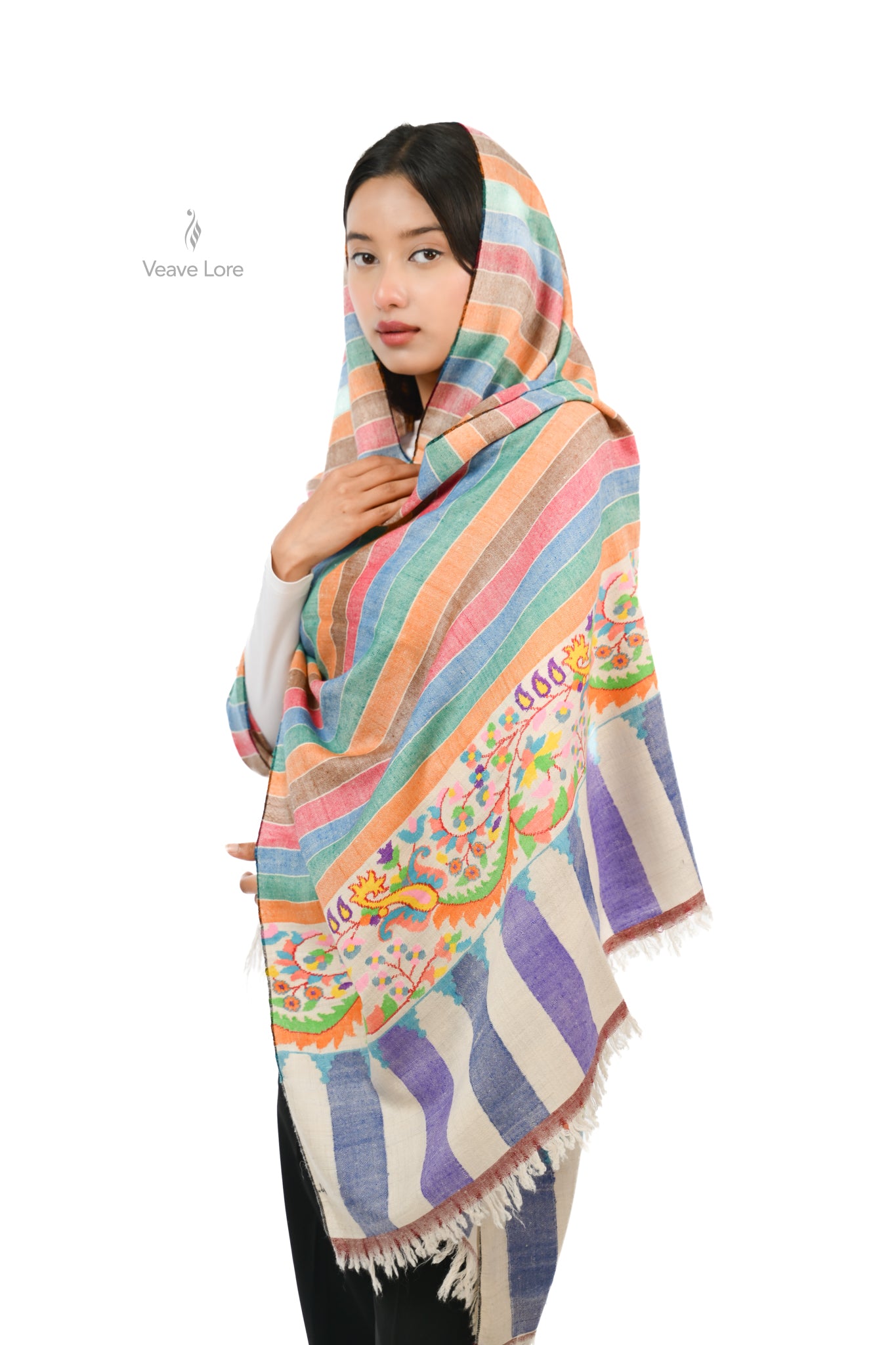 Qaus-e-Quzah The Rainbow Pashmina Shawl