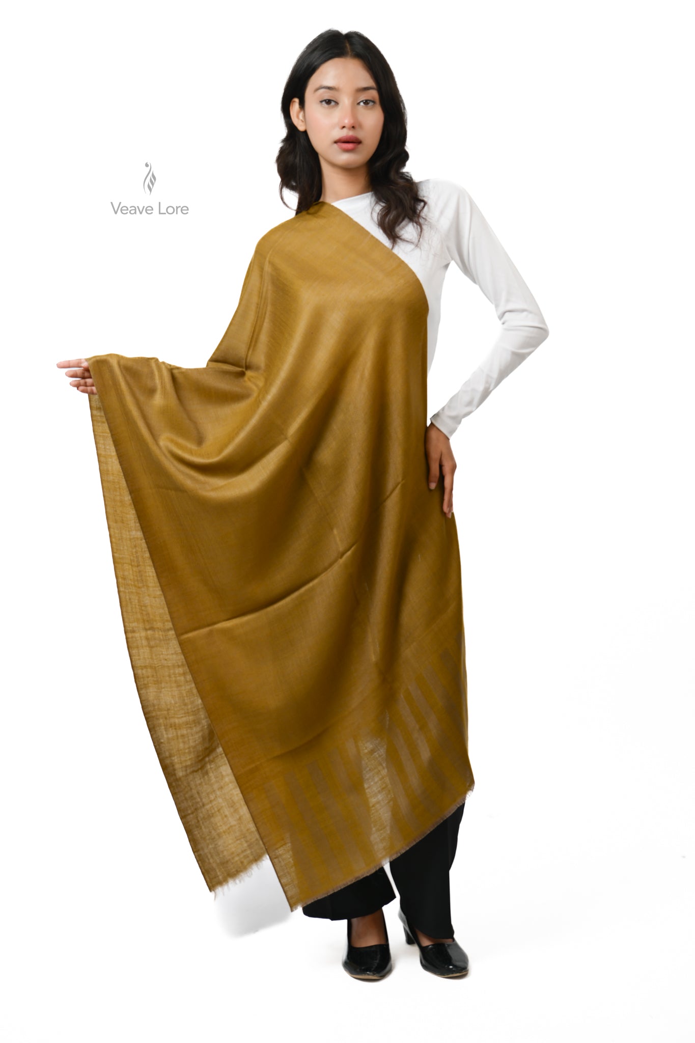 Sarson Ochre Pashmina Stole