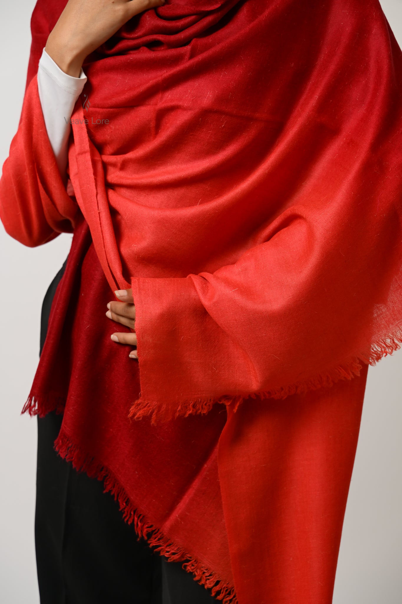Yaqut Vermilion Pashmina Stole
