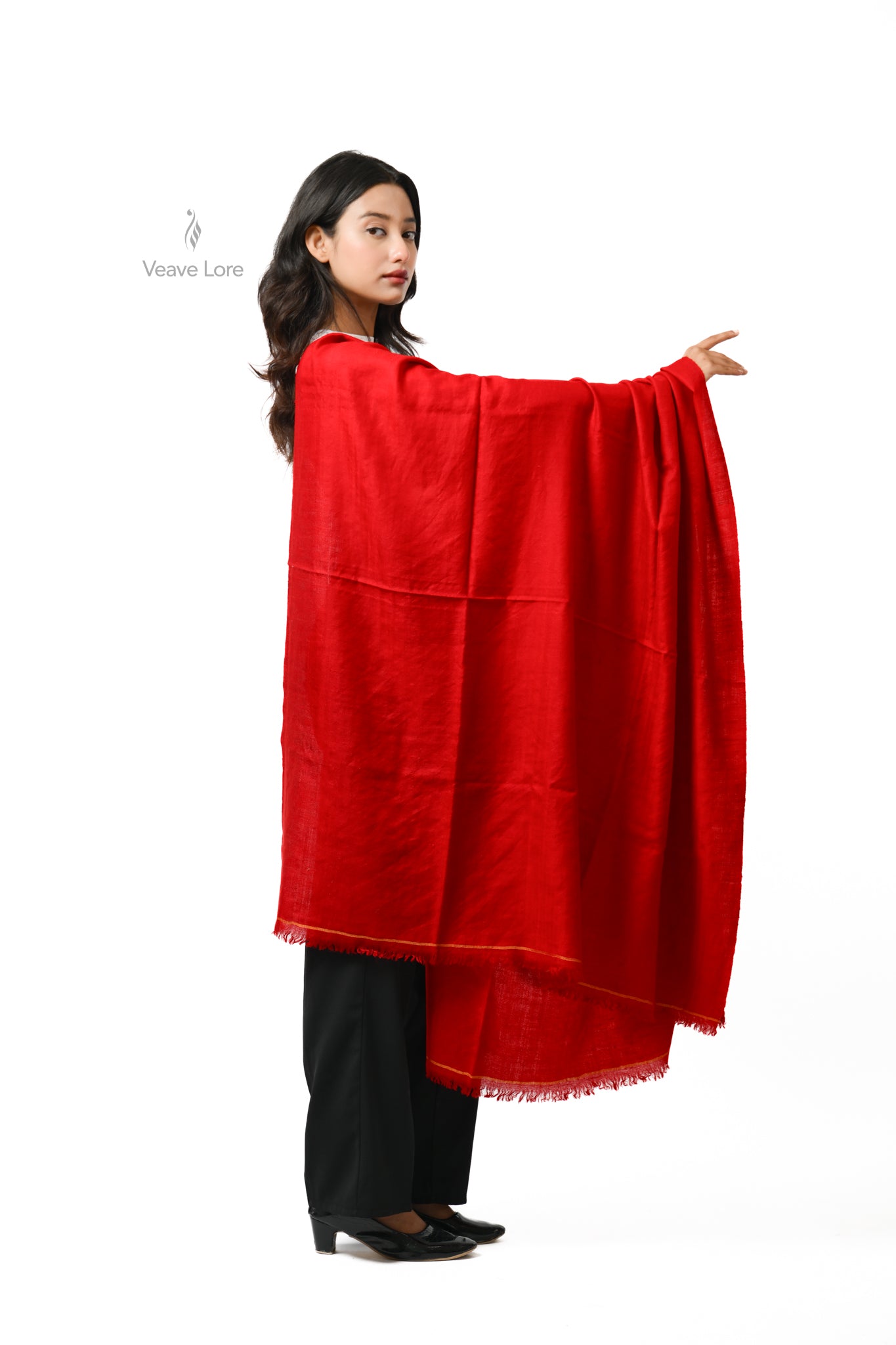Laleh Scarlet Pashmina Shawl