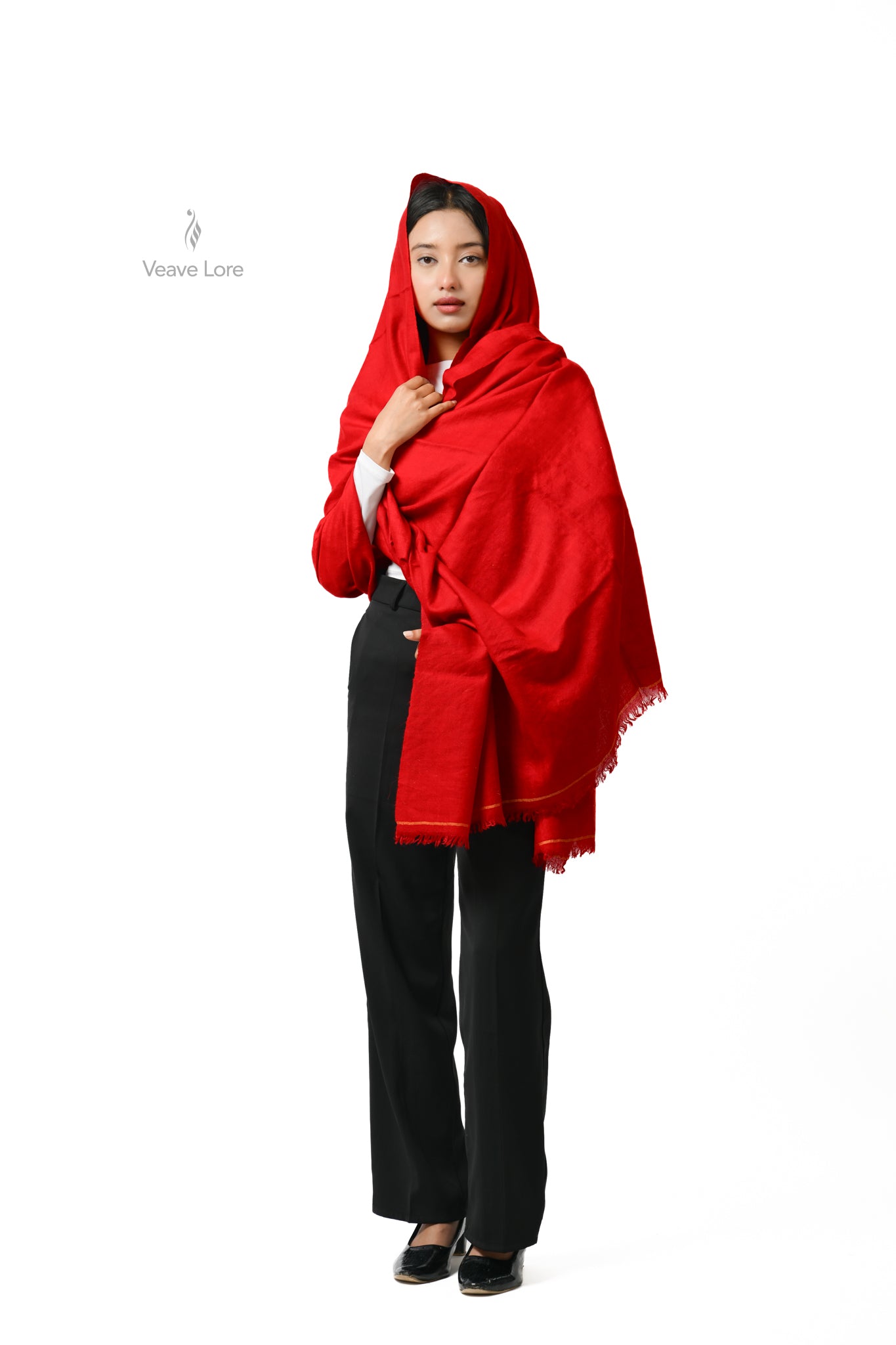 Laleh Scarlet Pashmina Shawl