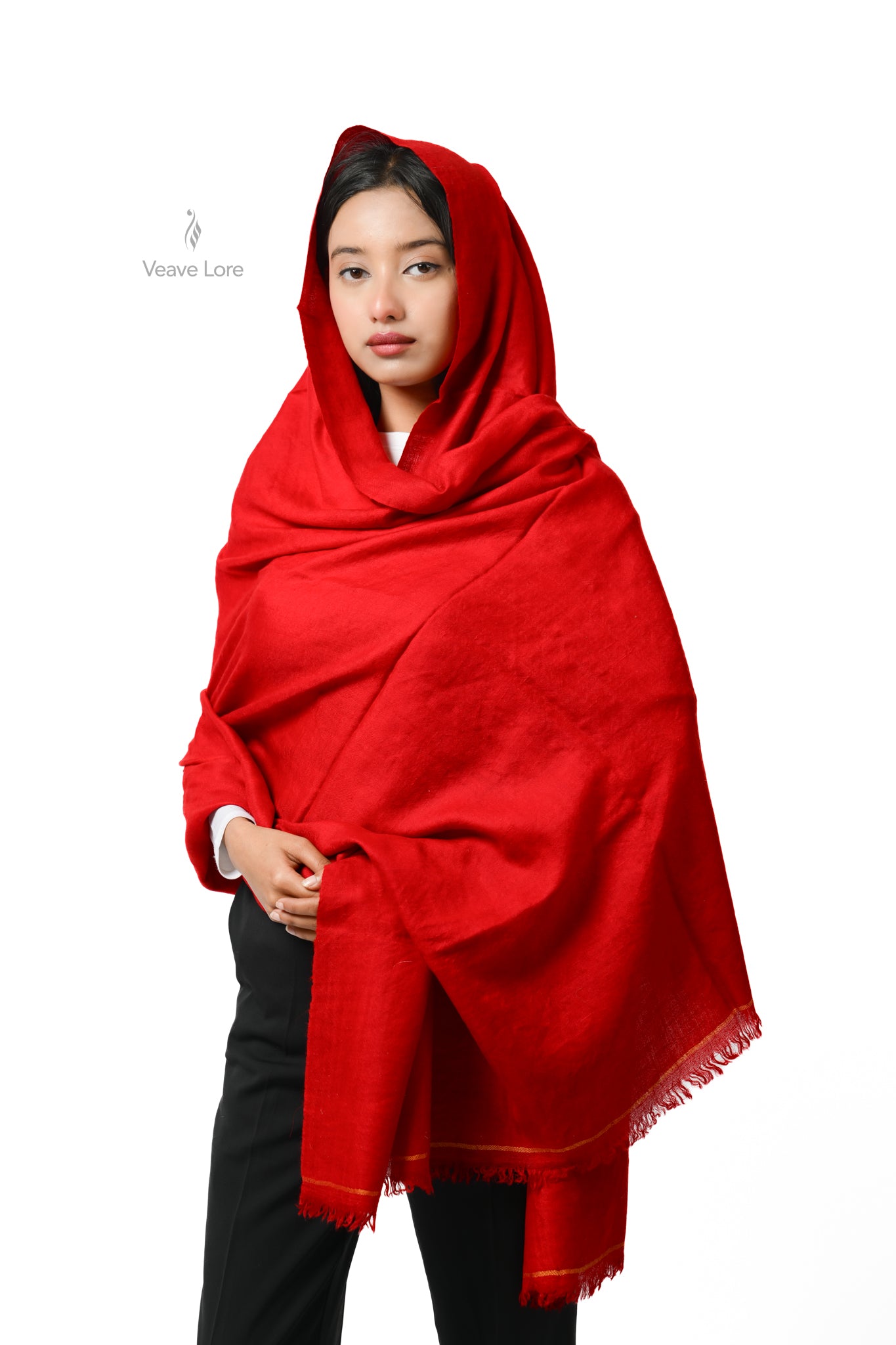 Laleh Scarlet Pashmina Shawl