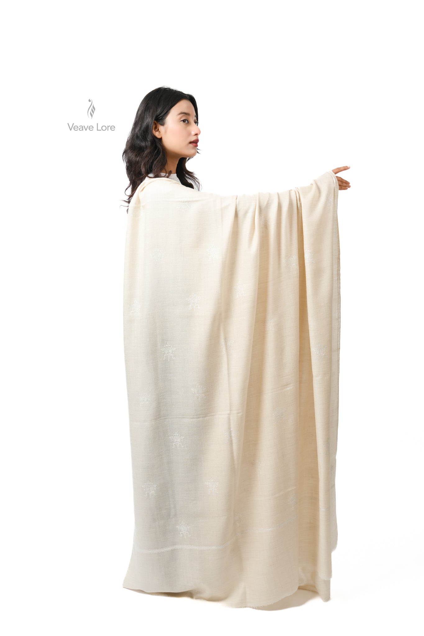 Nasreen Champagne Oversized Pashmina Shawl