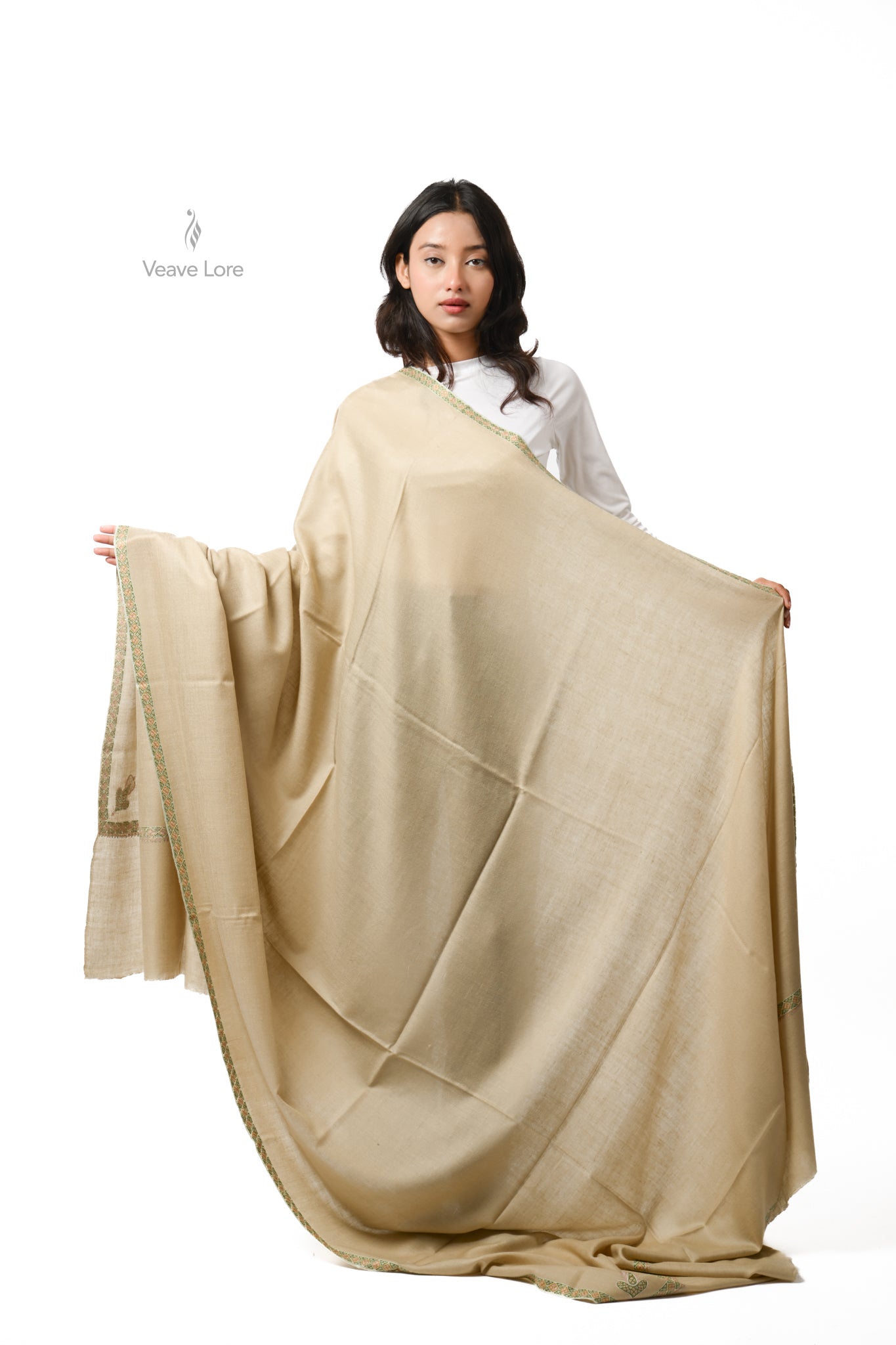 Khirman Camel Oversized Pashmina Shawl