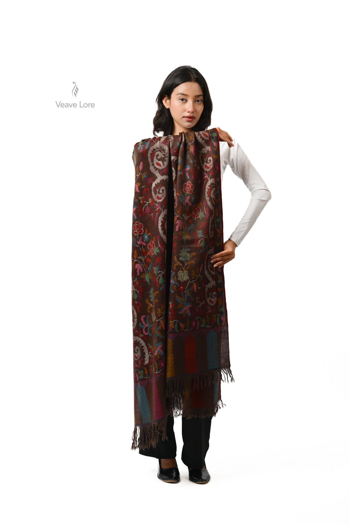 The Rose Scroll Kani Pashmina Shawl