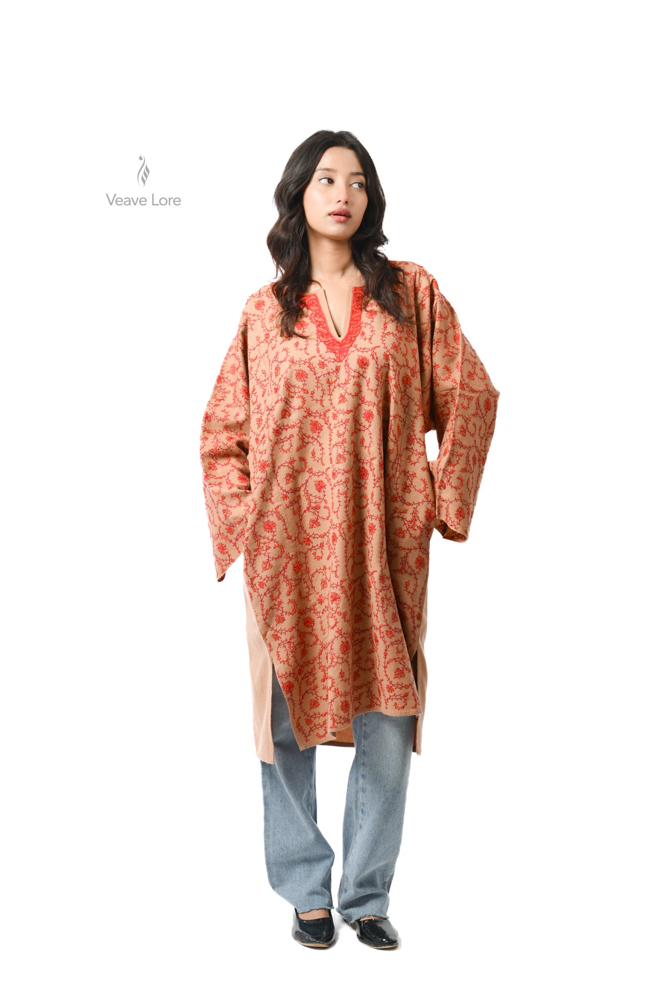 Khaki Trellis Pheran