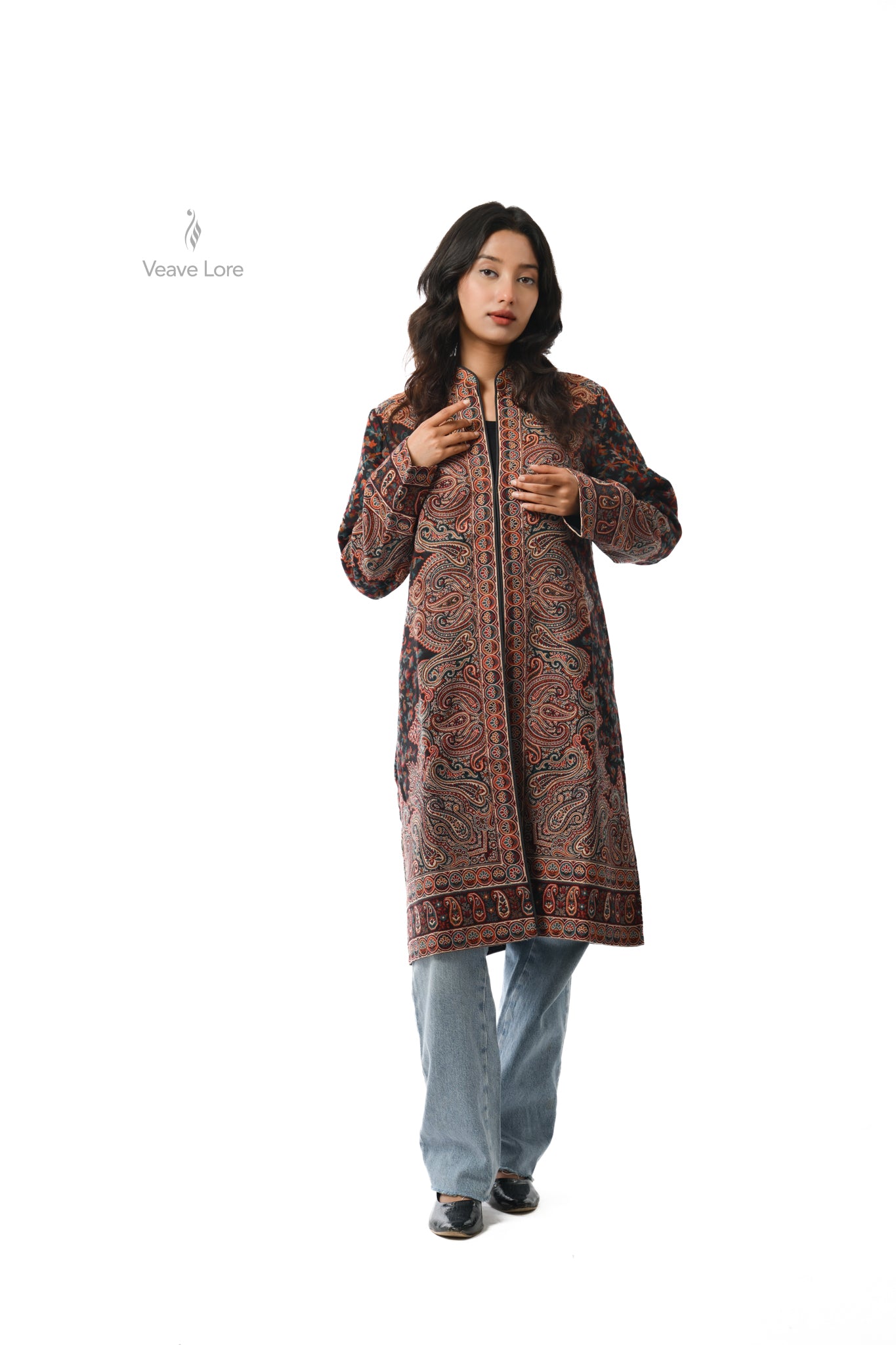 Midnight Kani Jamawar Coat