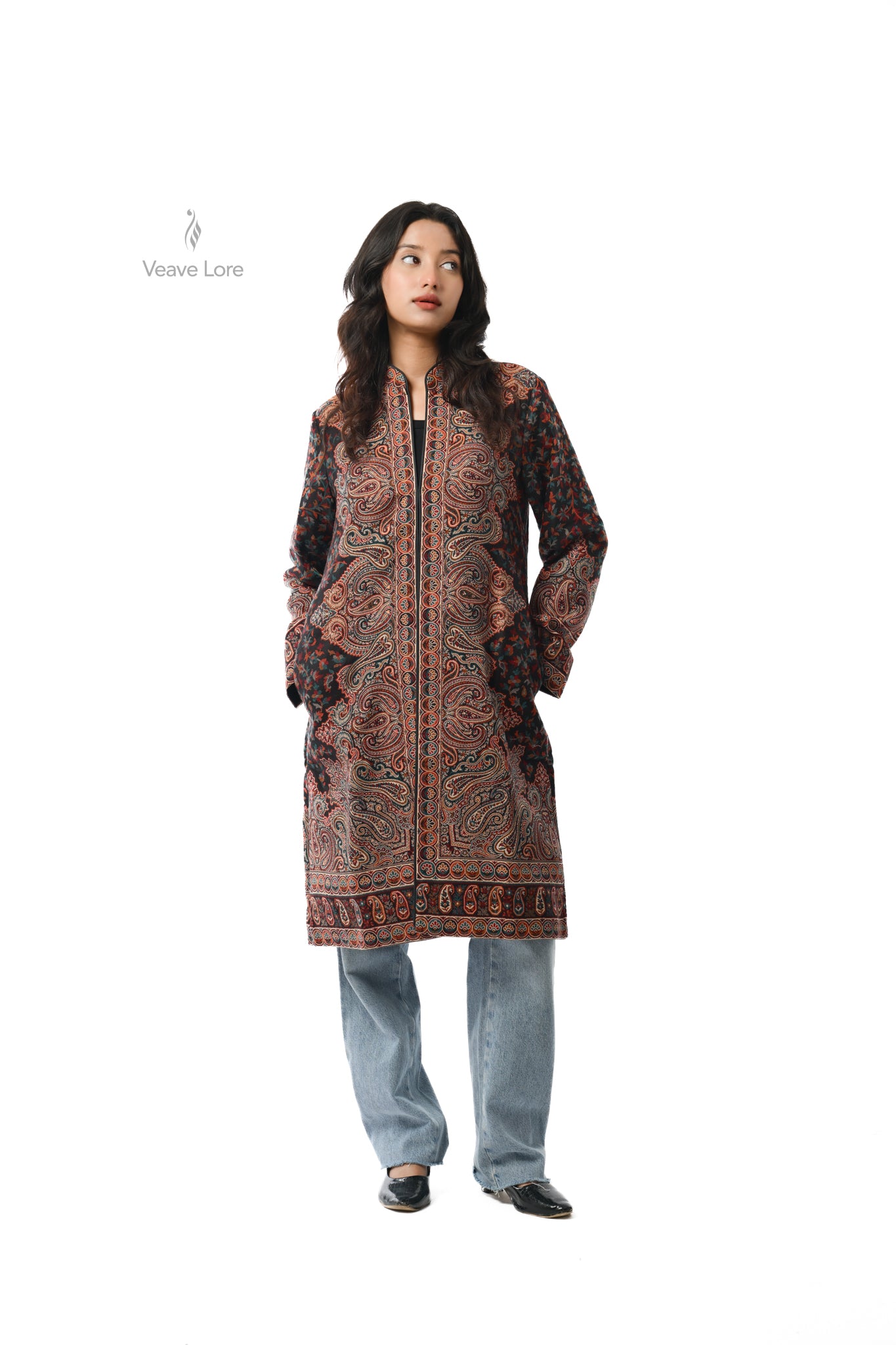 Midnight Kani Jamawar Coat
