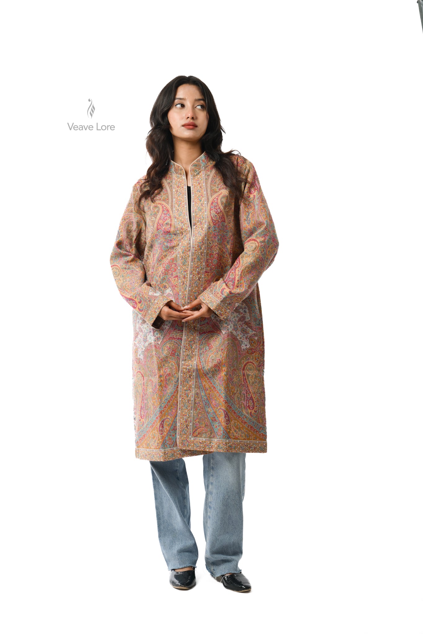 Saffron Kani Jamawar Coat