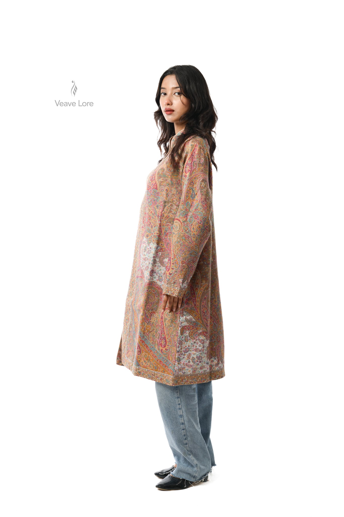 Saffron Kani Jamawar Coat