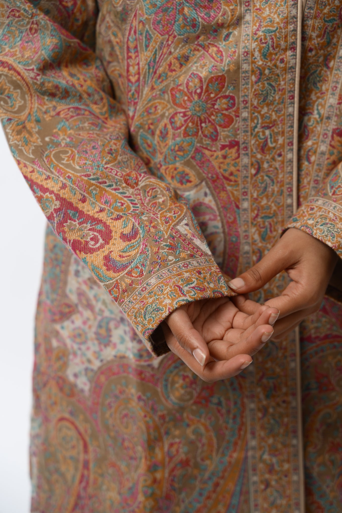 Saffron Kani Jamawar Coat