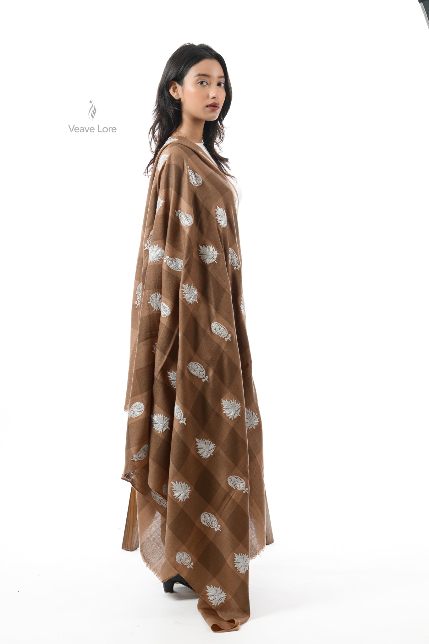 Autumn Plaid Woollen Shawl