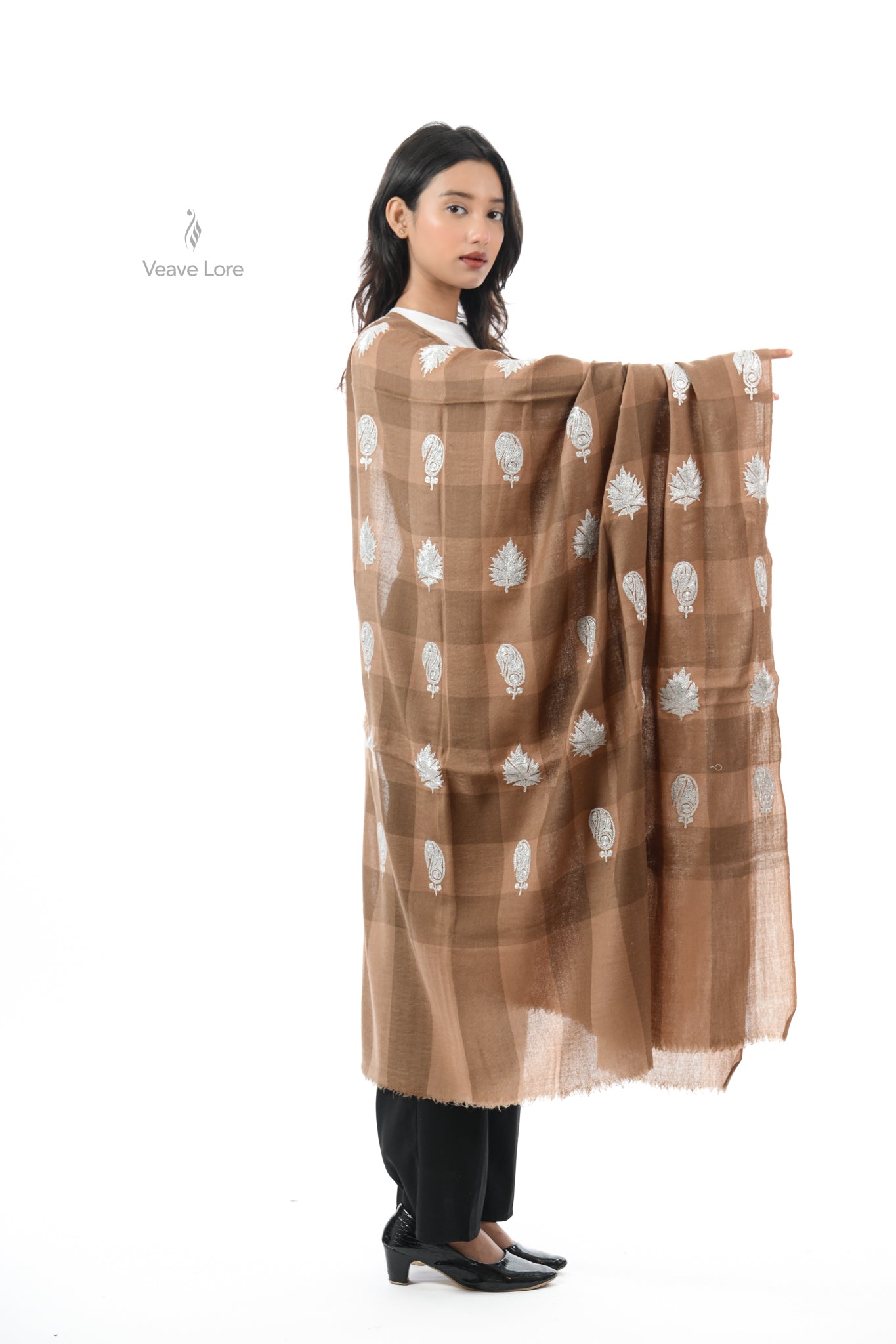 Autumn Plaid Woollen Shawl