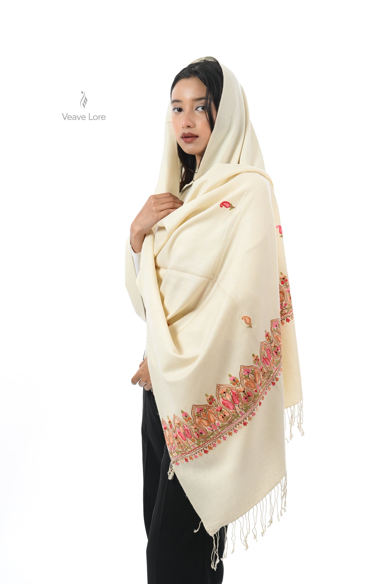 Silk Aari Fine Wool Stole