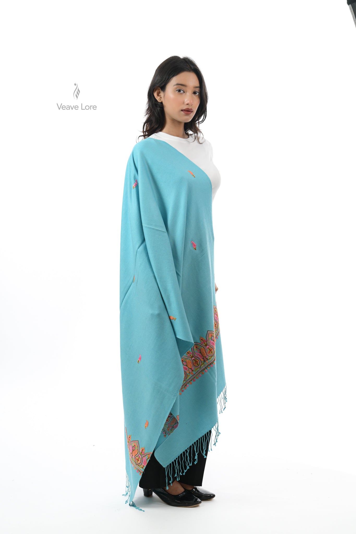 Silk Aari Fine Wool Stole