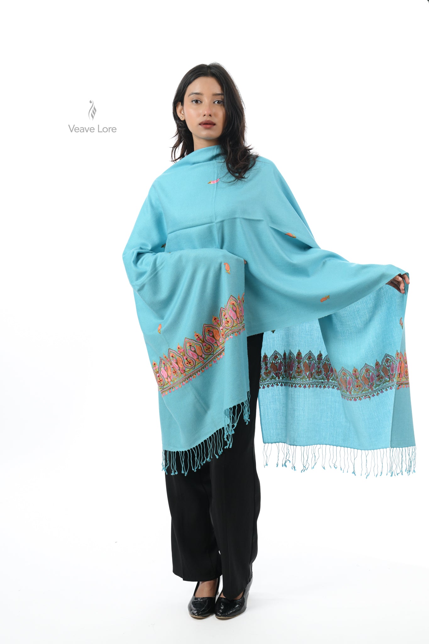 Silk Aari Fine Wool Stole