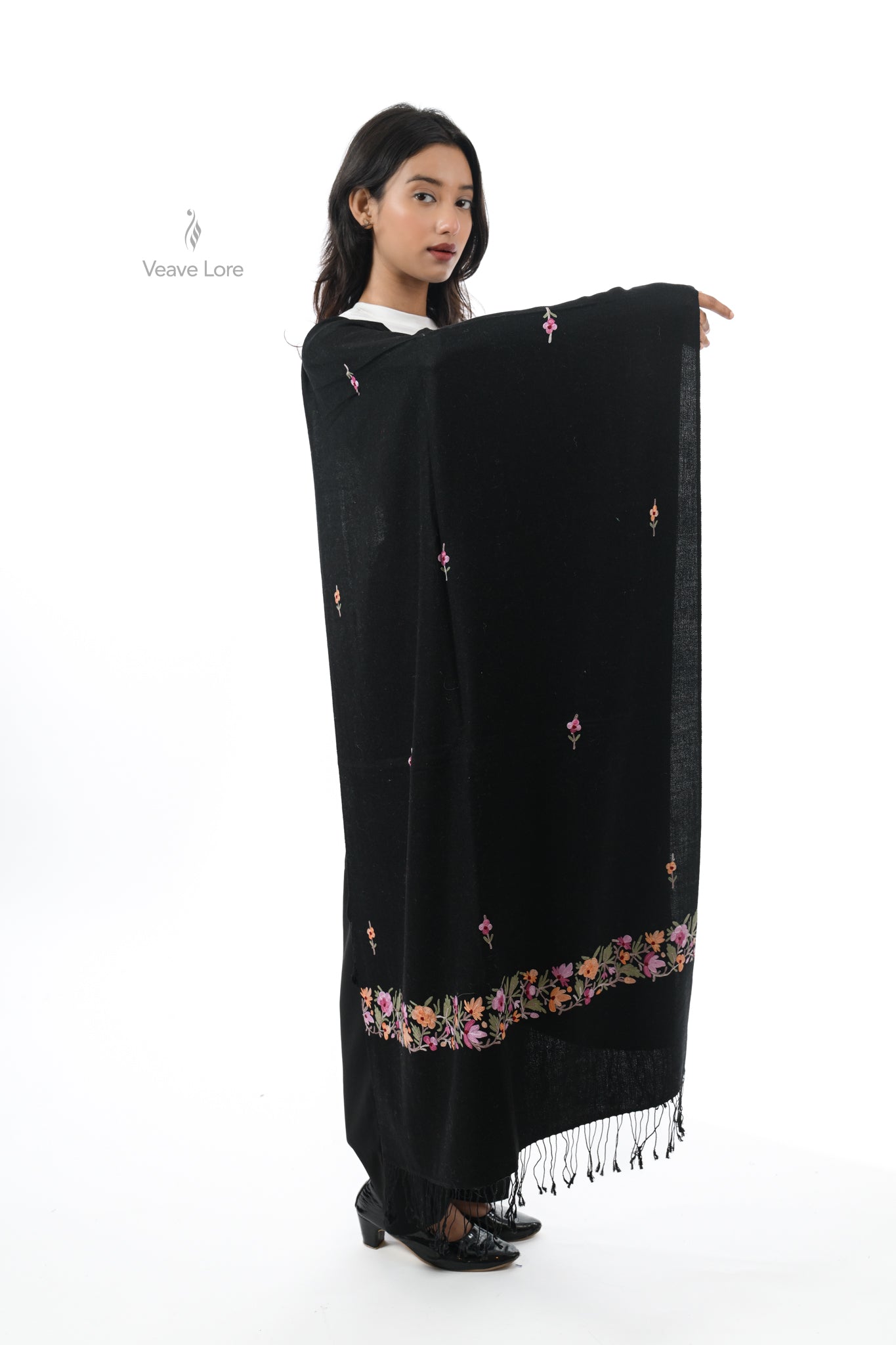 Silk Aari Fine Wool Stole