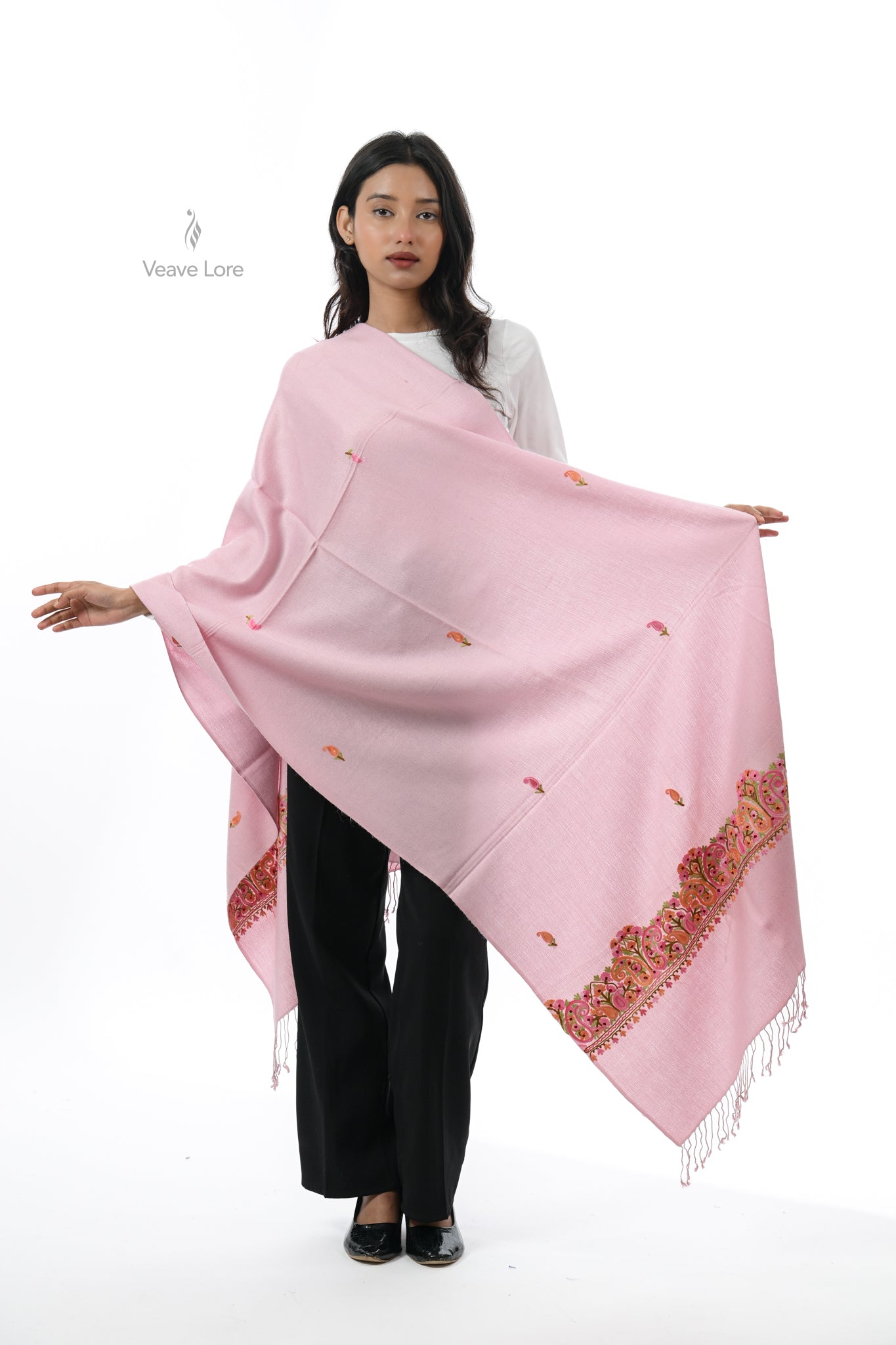 Silk Aari Fine Wool Stole
