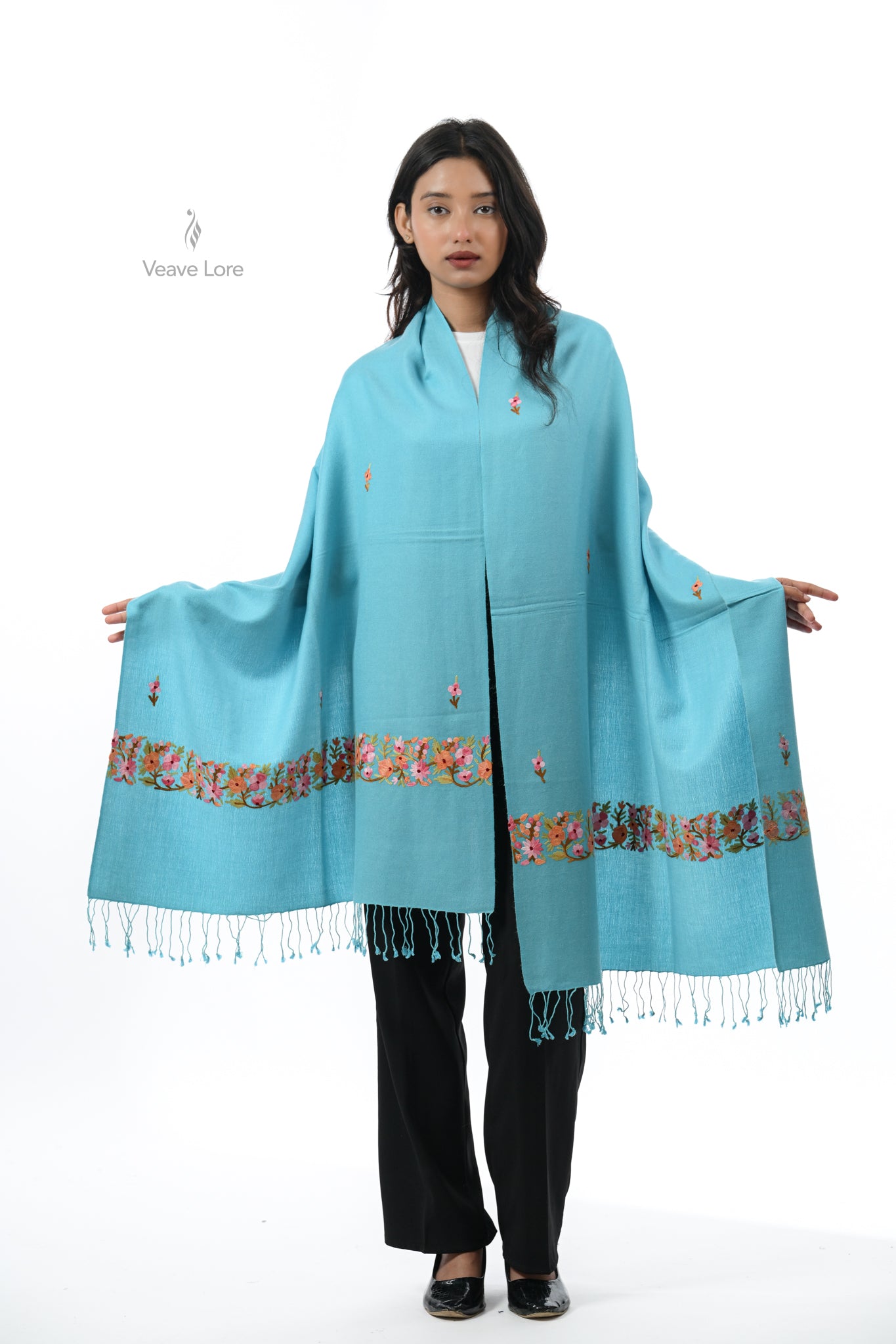 Silk Aari Fine Wool Stole