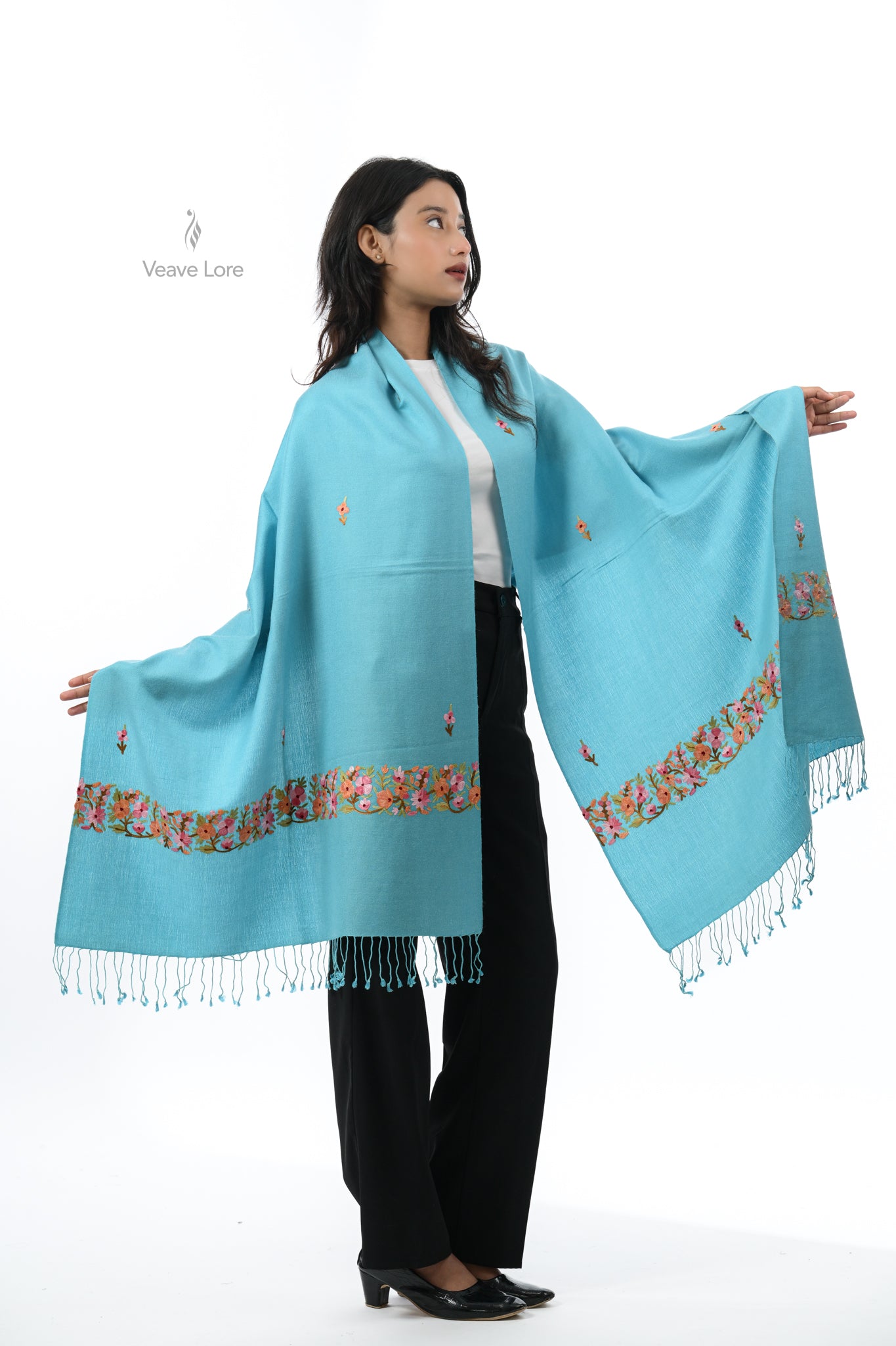 Silk Aari Fine Wool Stole