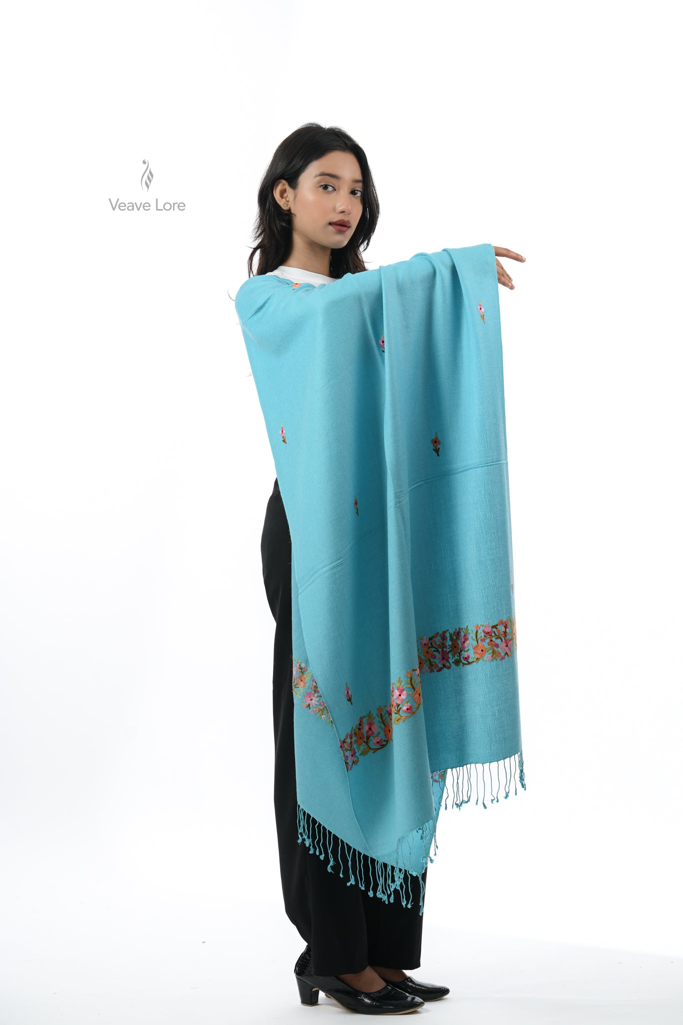 Silk Aari Fine Wool Stole