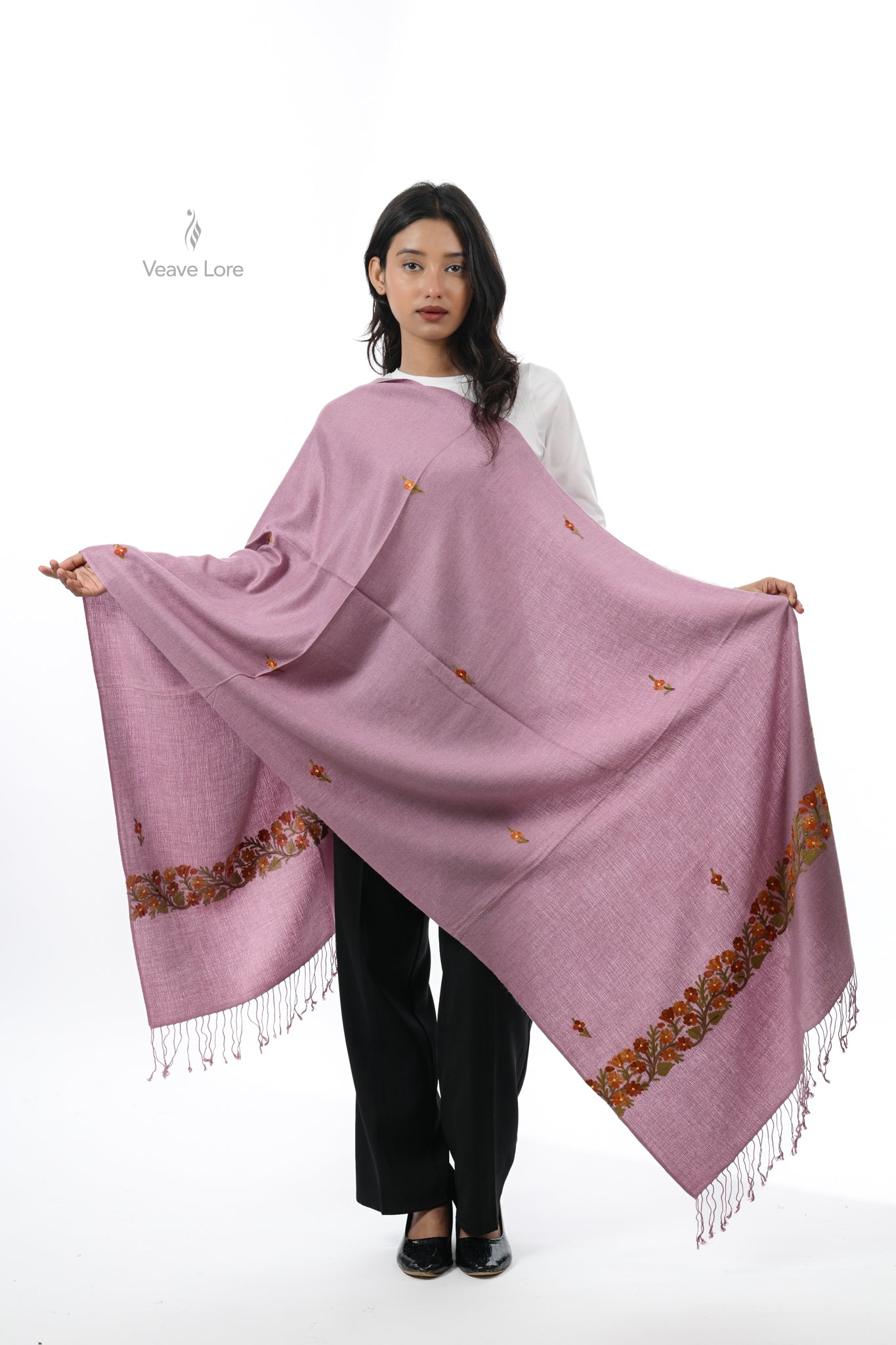 Silk Aari Fine Wool Stole