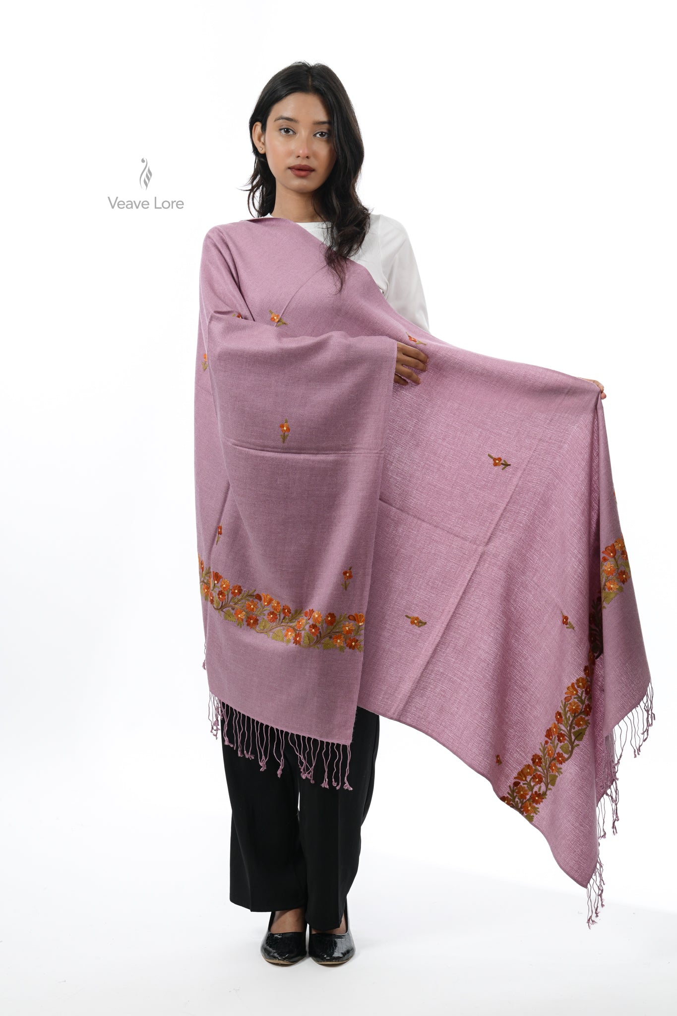Silk Aari Fine Wool Stole