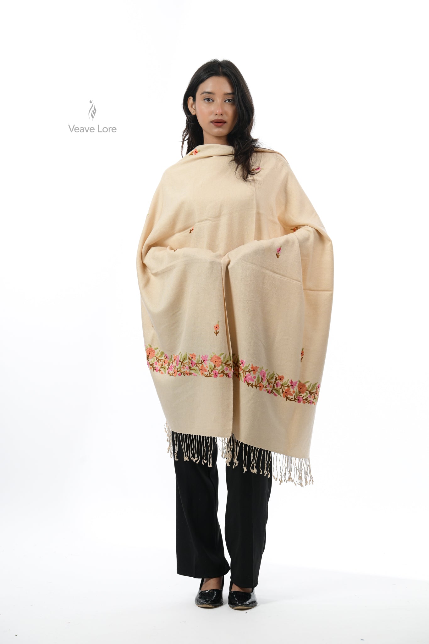 Silk Aari Fine Wool Stole