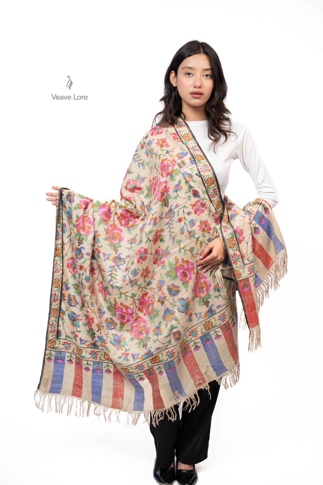 Nastaran The Wild Rose Pashmina Shawl