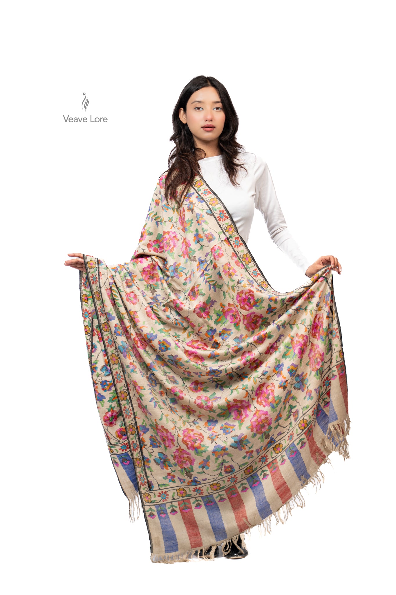 Nastaran The Wild Rose Pashmina Shawl