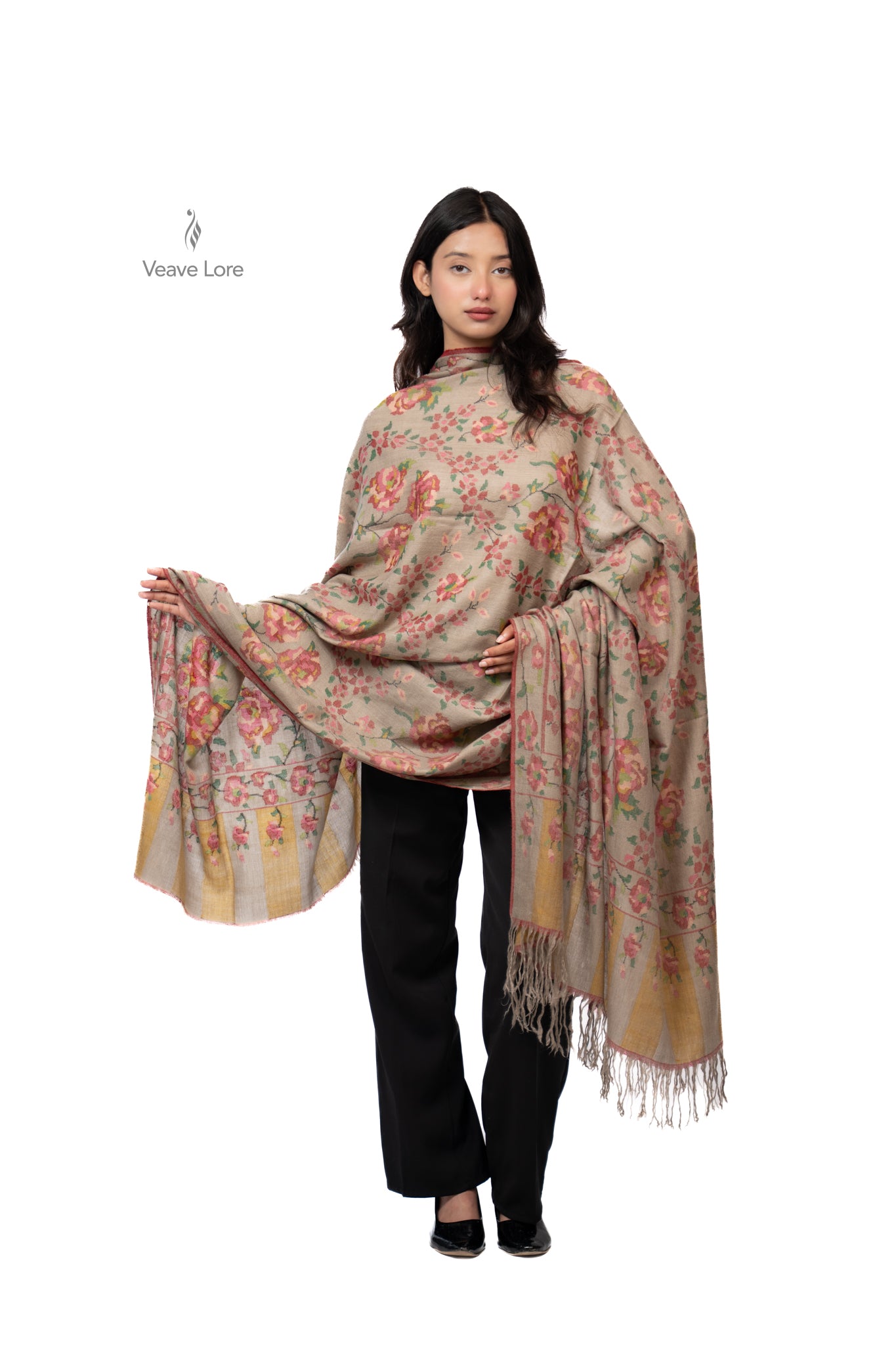 Sad-Barg The Hundred-Petalled Rose Pashmina Shawl