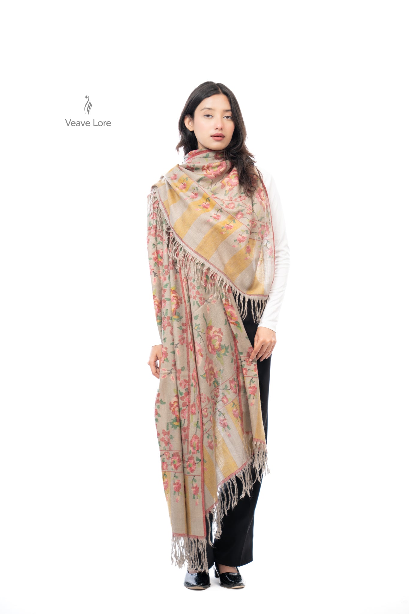 Sad-Barg The Hundred-Petalled Rose Pashmina Shawl