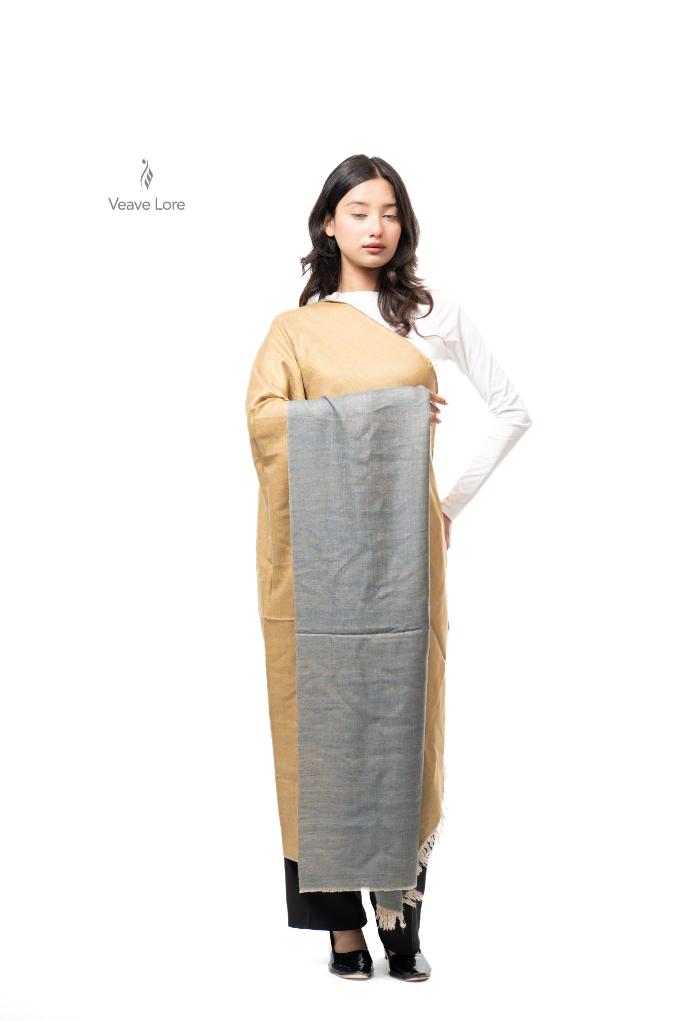 Zarrin Slate Pashmina Shawl
