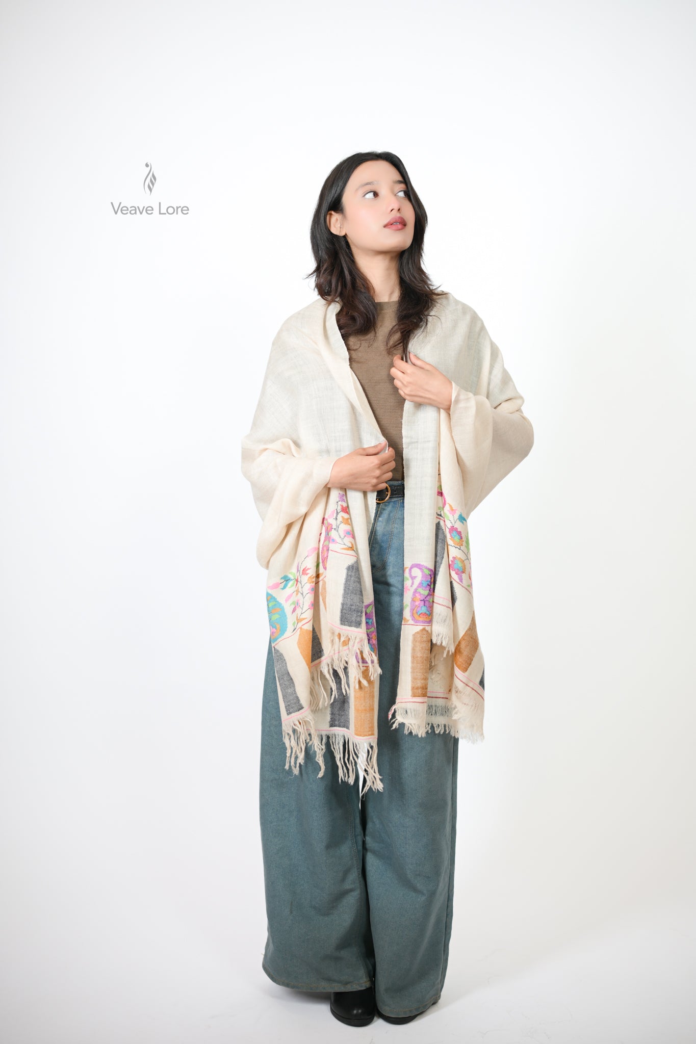 Sarv-o-Gul Cypress & Rose Pashmina Stole