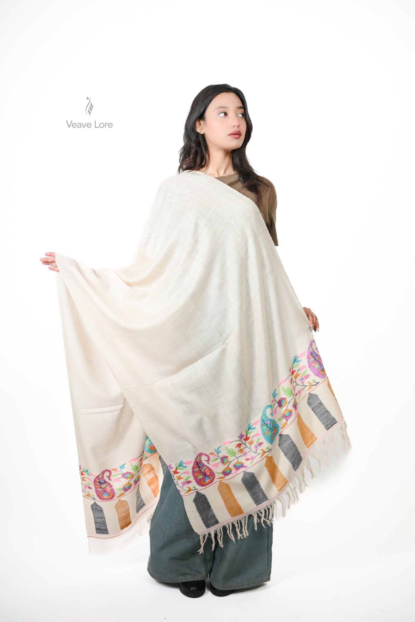 Sarv-o-Gul Cypress & Rose Pashmina Stole