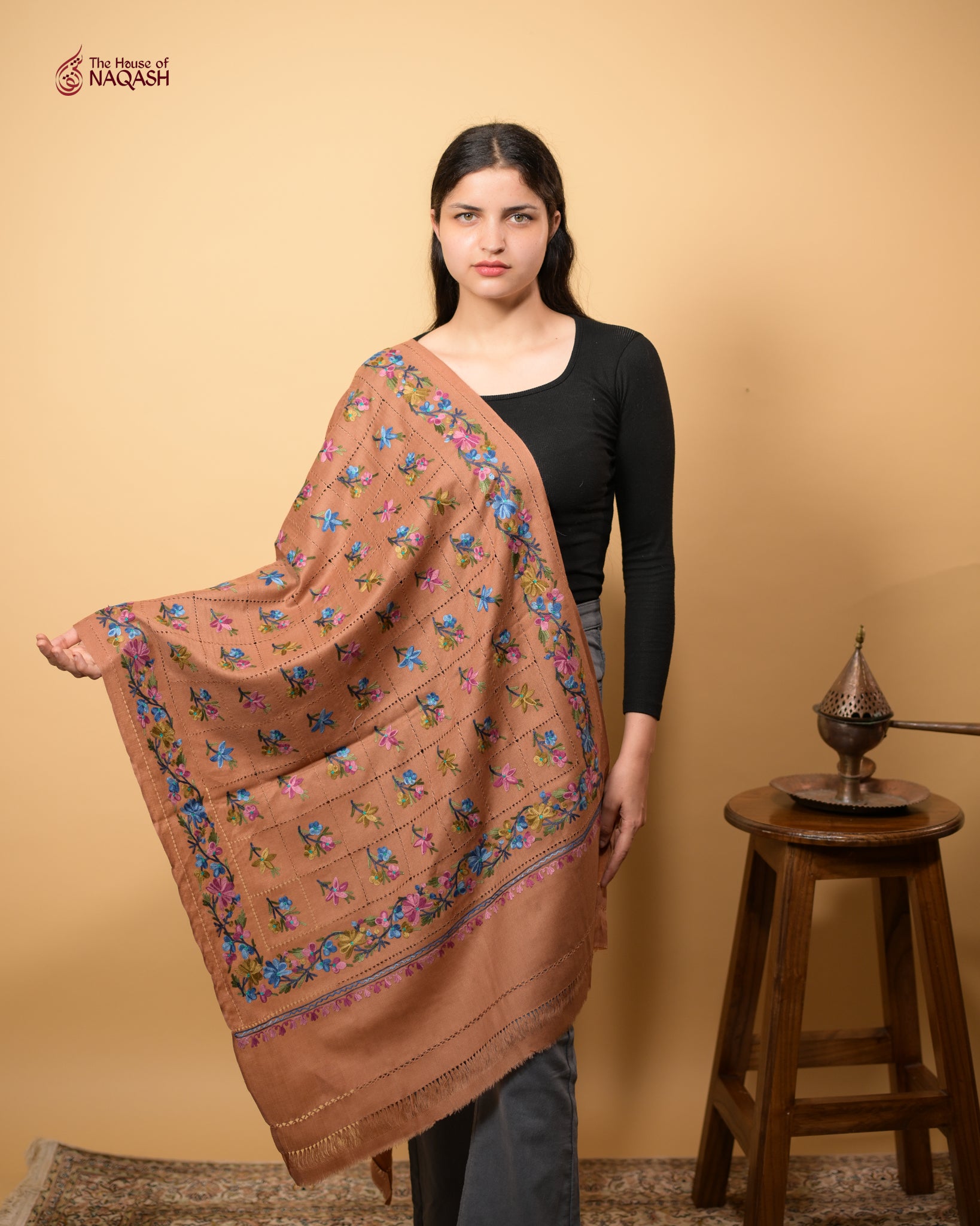 Saffron Ari Craft Stole