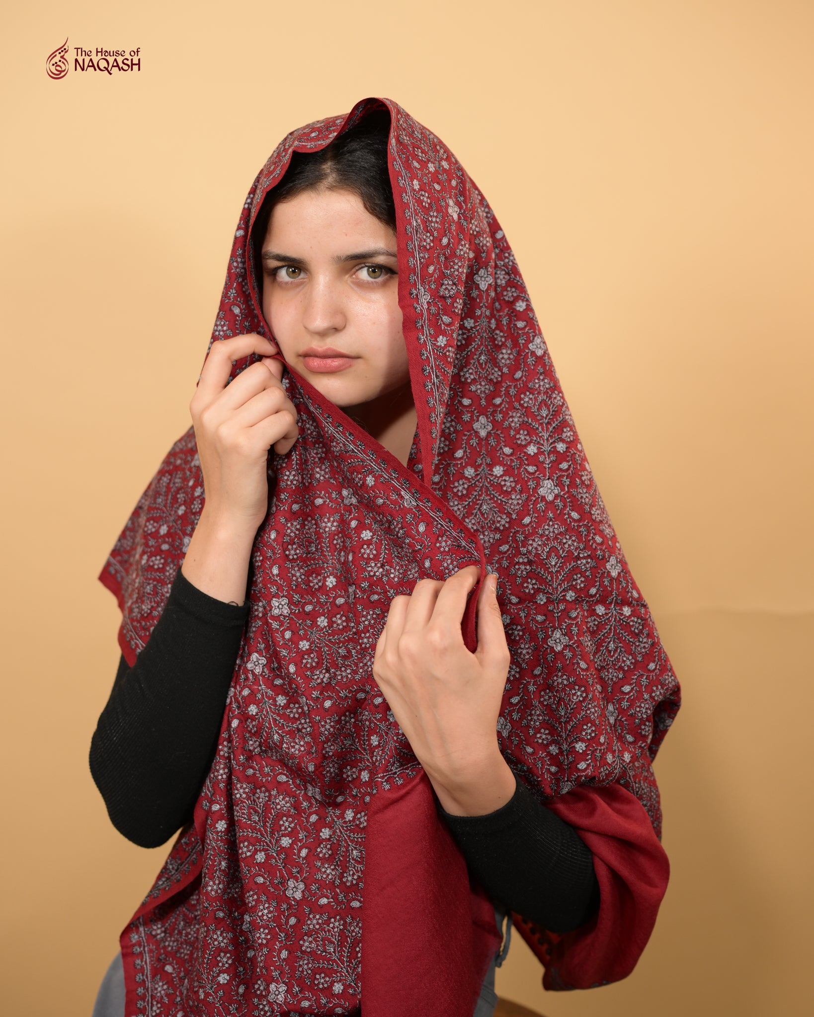 Opulent Maroon Jaldar Drape
