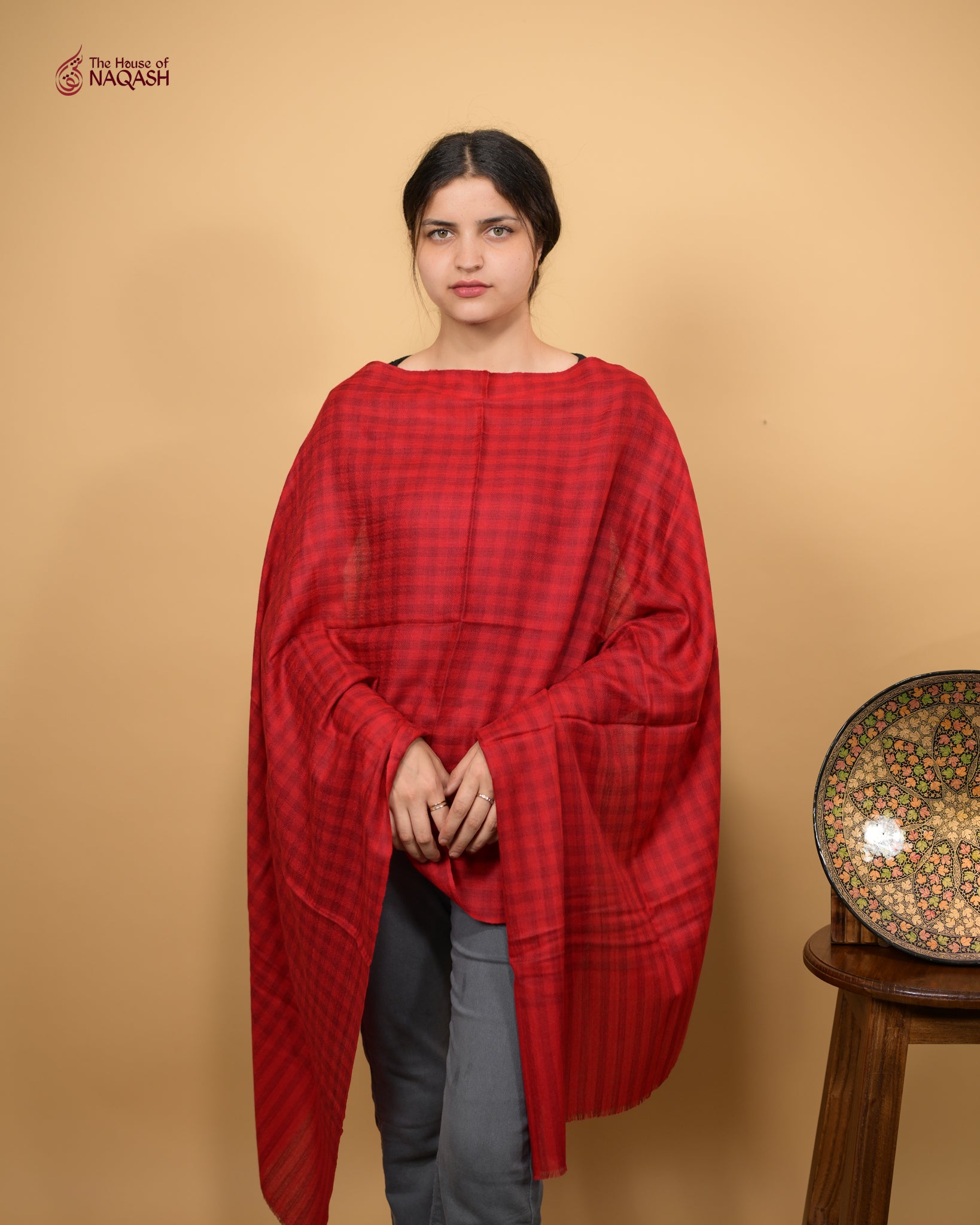 Burgundy Stripe Drape