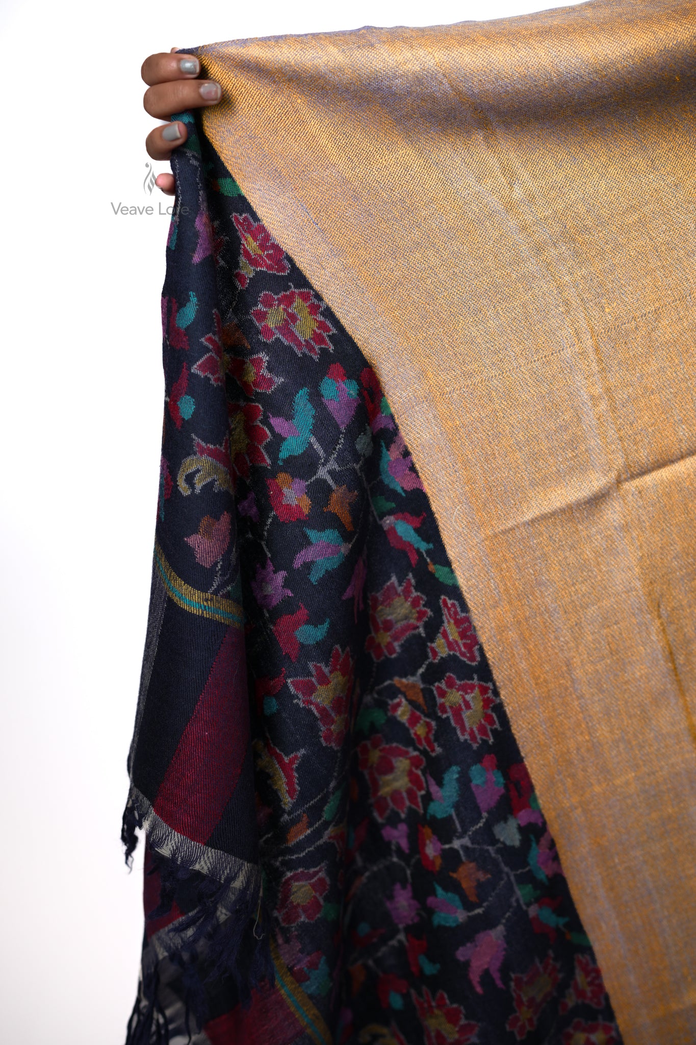 Zar-o-Gul Gold & Rose Pashmina Shawl