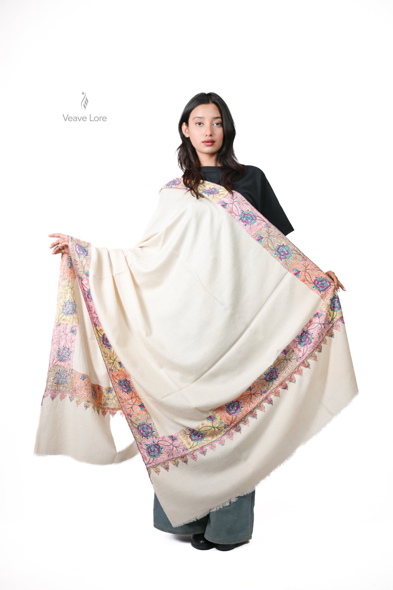 Sham-e-Gul Palledar Pashmina Shawl