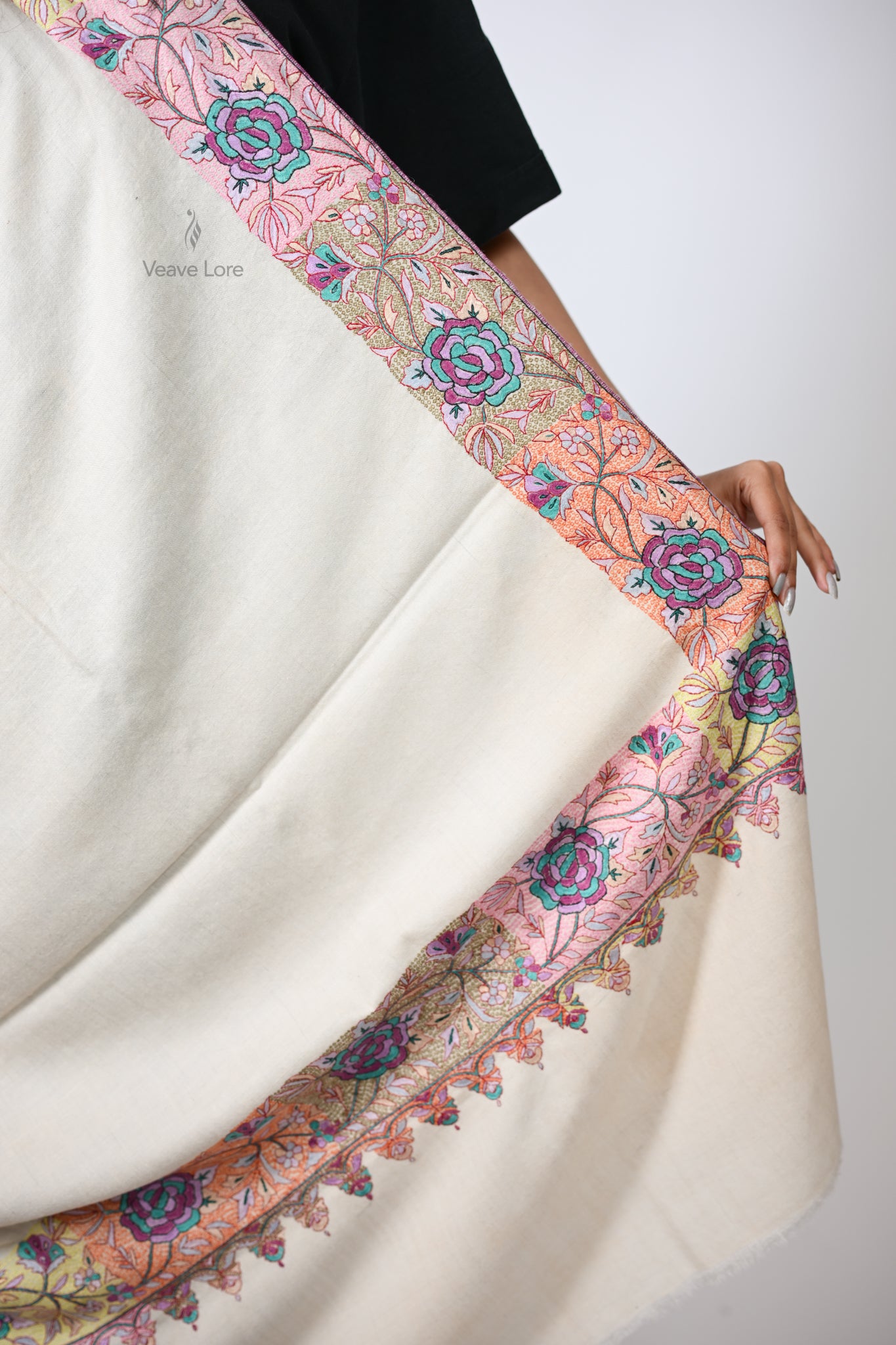 Sham-e-Gul Palledar Pashmina Shawl