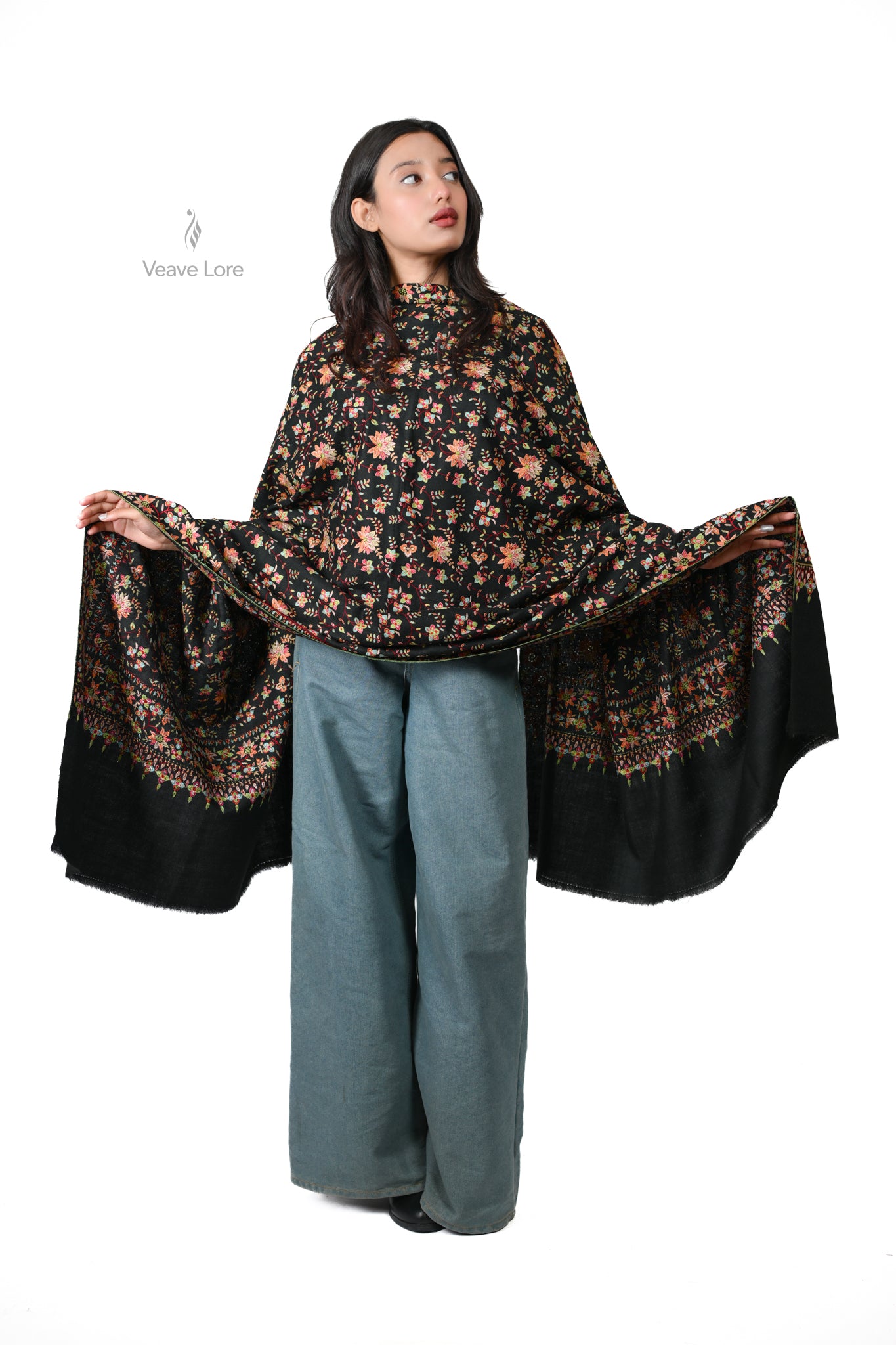 Midnight Chaman Pashmina Shawl