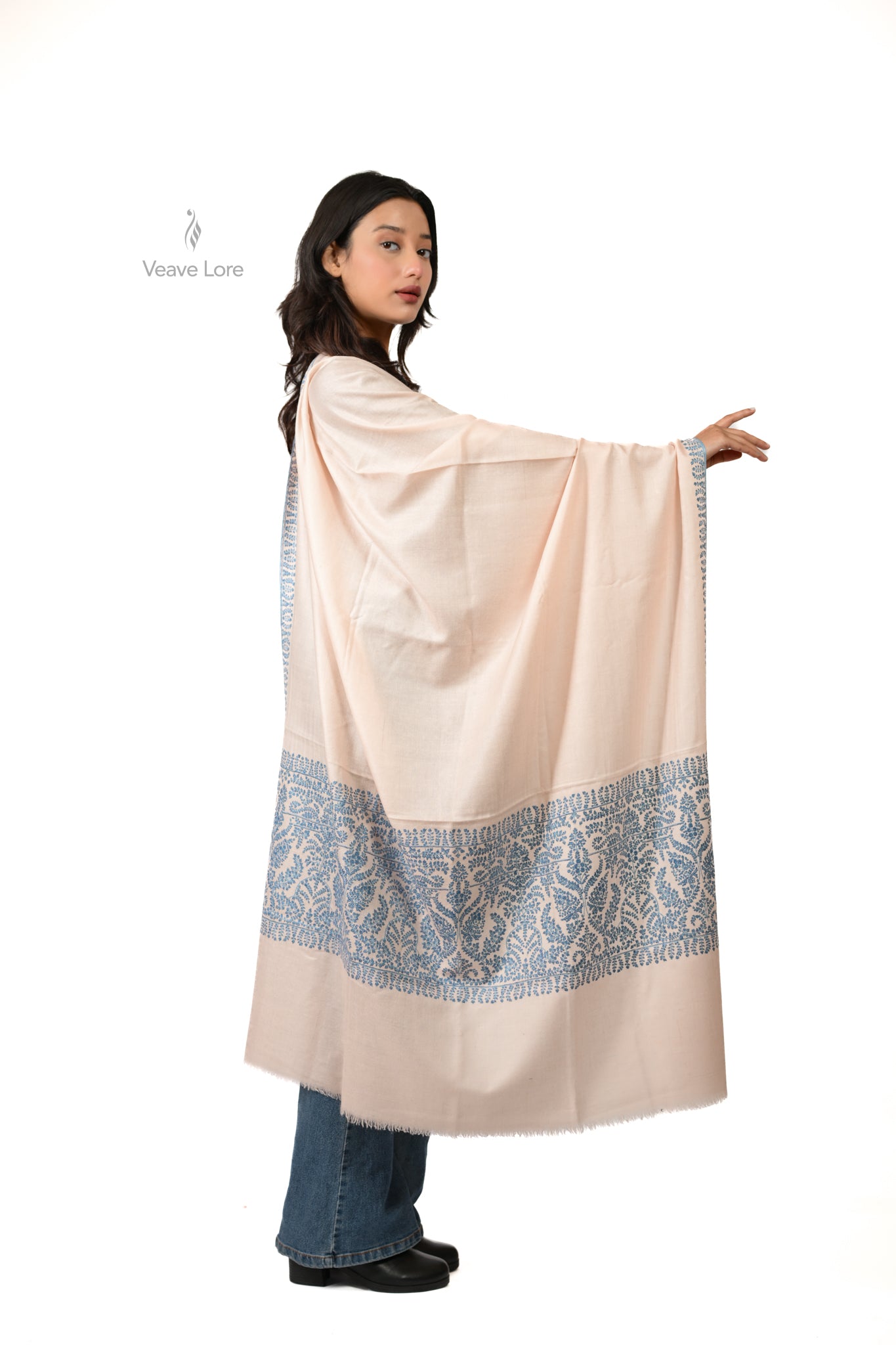 Blush Azure Pashmina Shawl