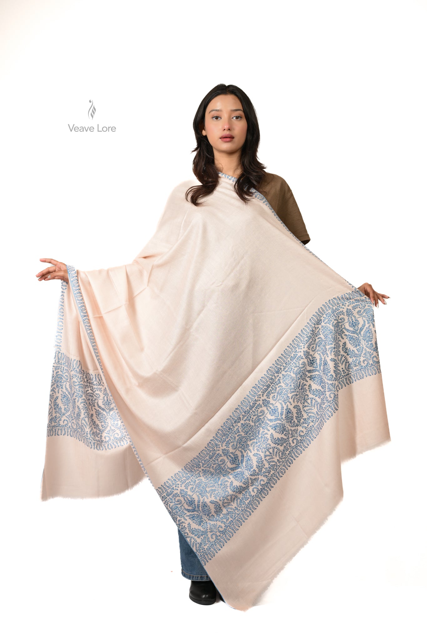 Blush Azure Pashmina Shawl