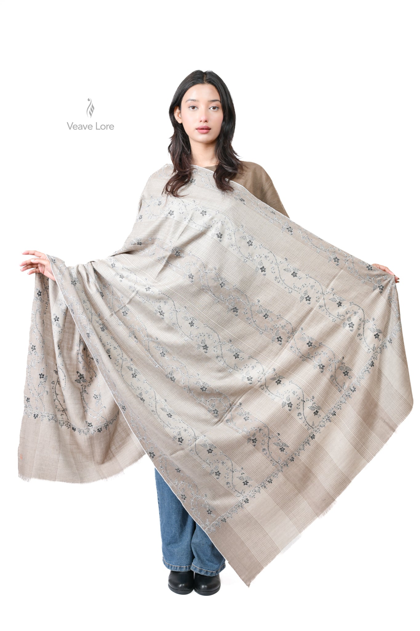 Siyahi & Line Pashmina Shawl